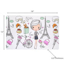 Plastic Placemat Girl In Paris 12 X 18 - Set of 12