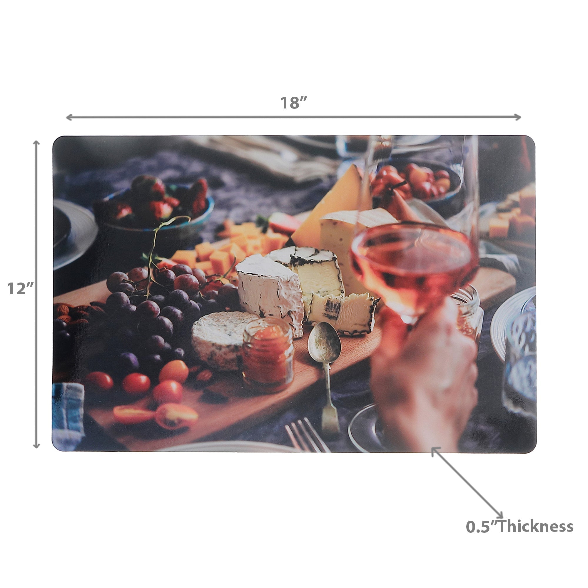Plastic Placemat Cheeseboard 12 X 18 - Set of 12