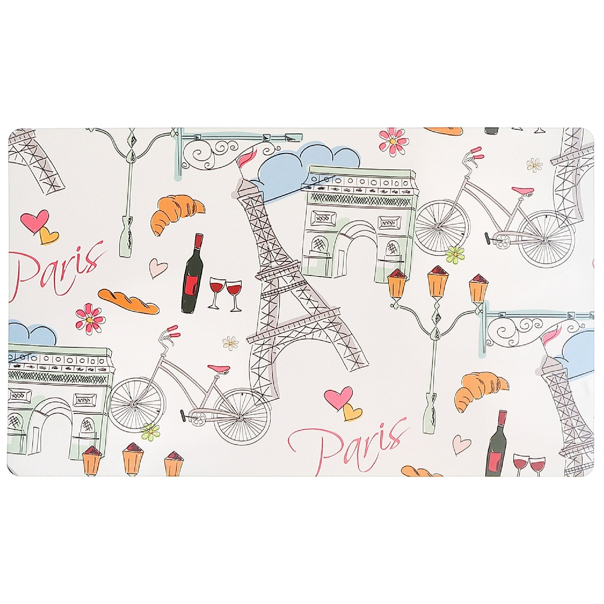 Plastic Placemat Paris 12 X 18 Set Of 12, Table Decoration