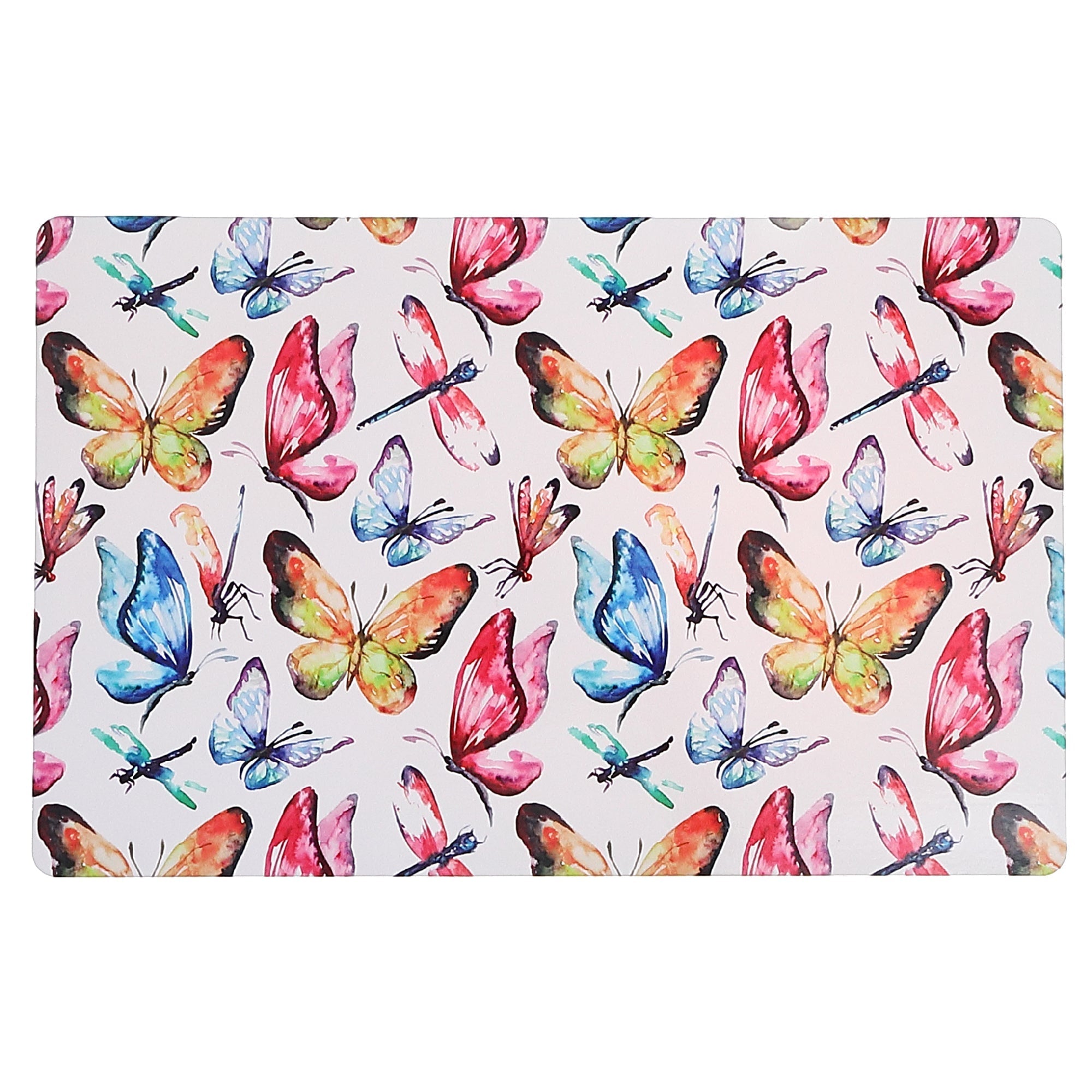 Plastic Placemat Watercolor Butterfly Set Of 12, Dining Table Decor, Kitchen Accessory