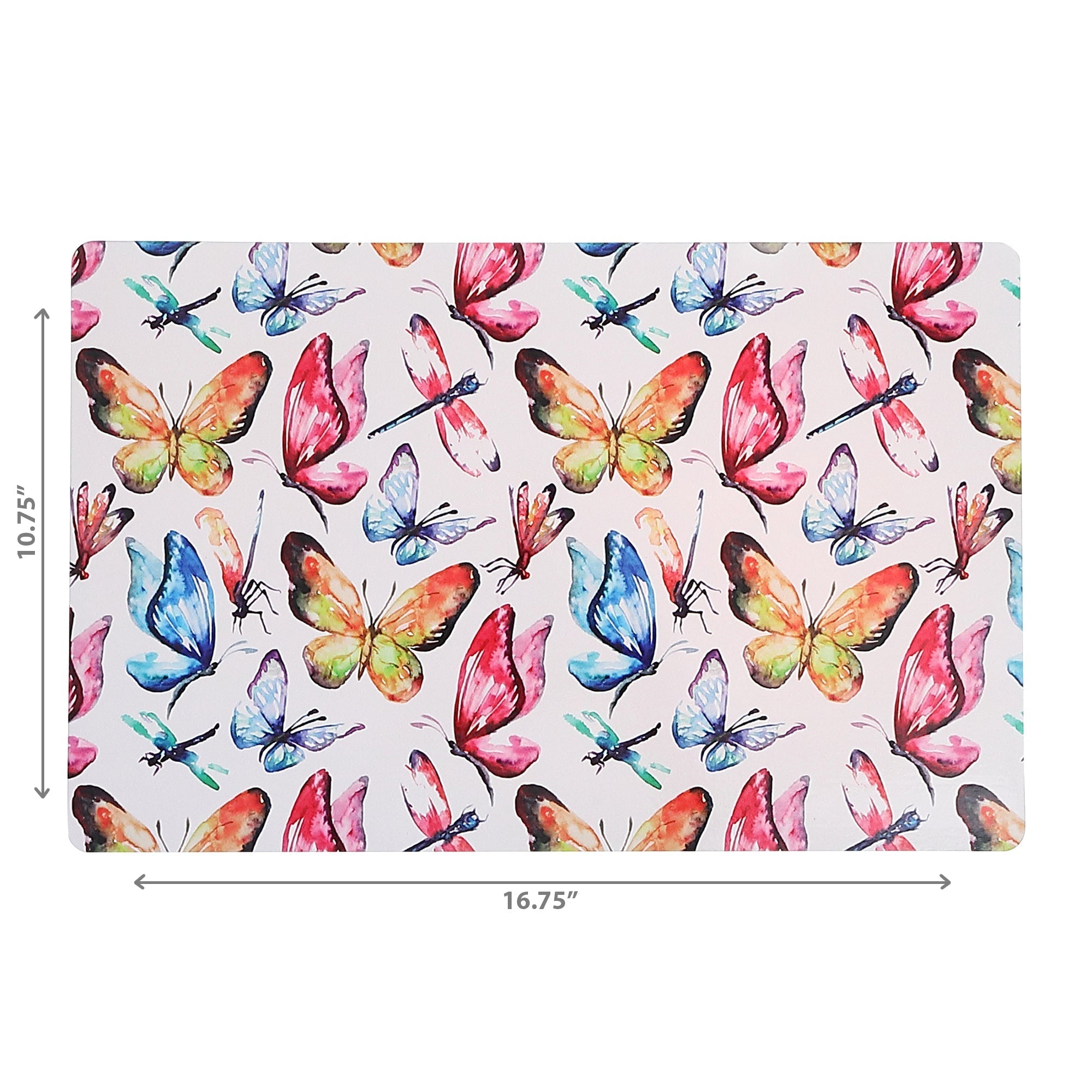 Plastic Placemat Watercolor Butterfly Set Of 12, Dining Table Decor, Kitchen Accessory