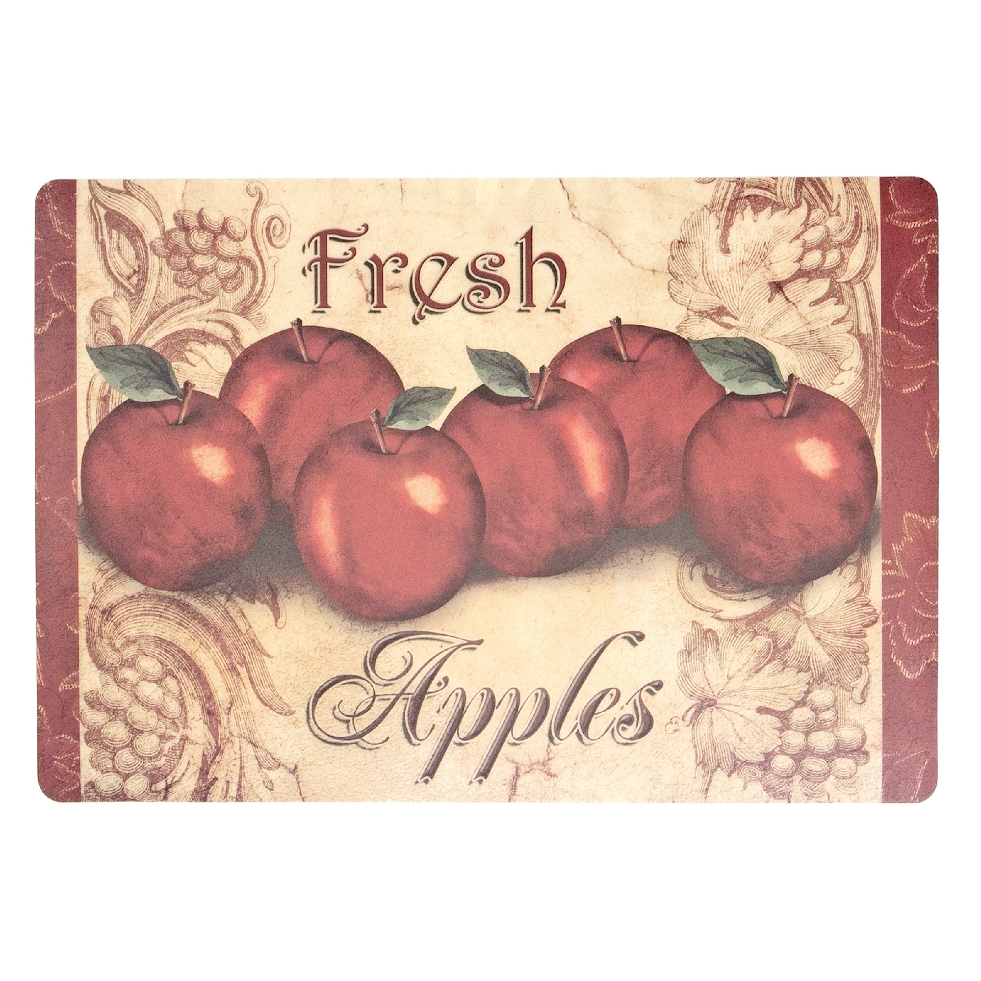 EVA Placemat Fresh Apples 12 X 18 Decorative Dining Table Mats - Set of 12