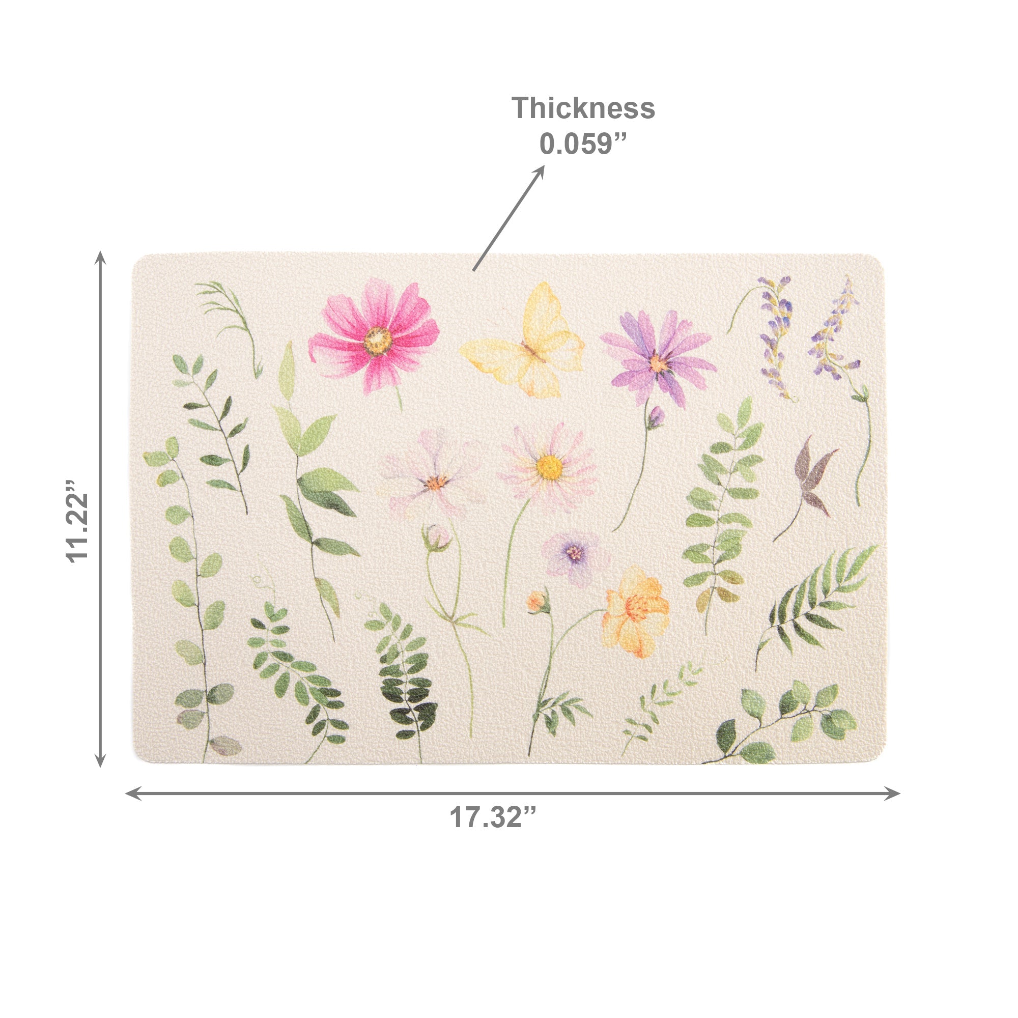 Floral Butterfly EVA Dining Placemat - Set of 12