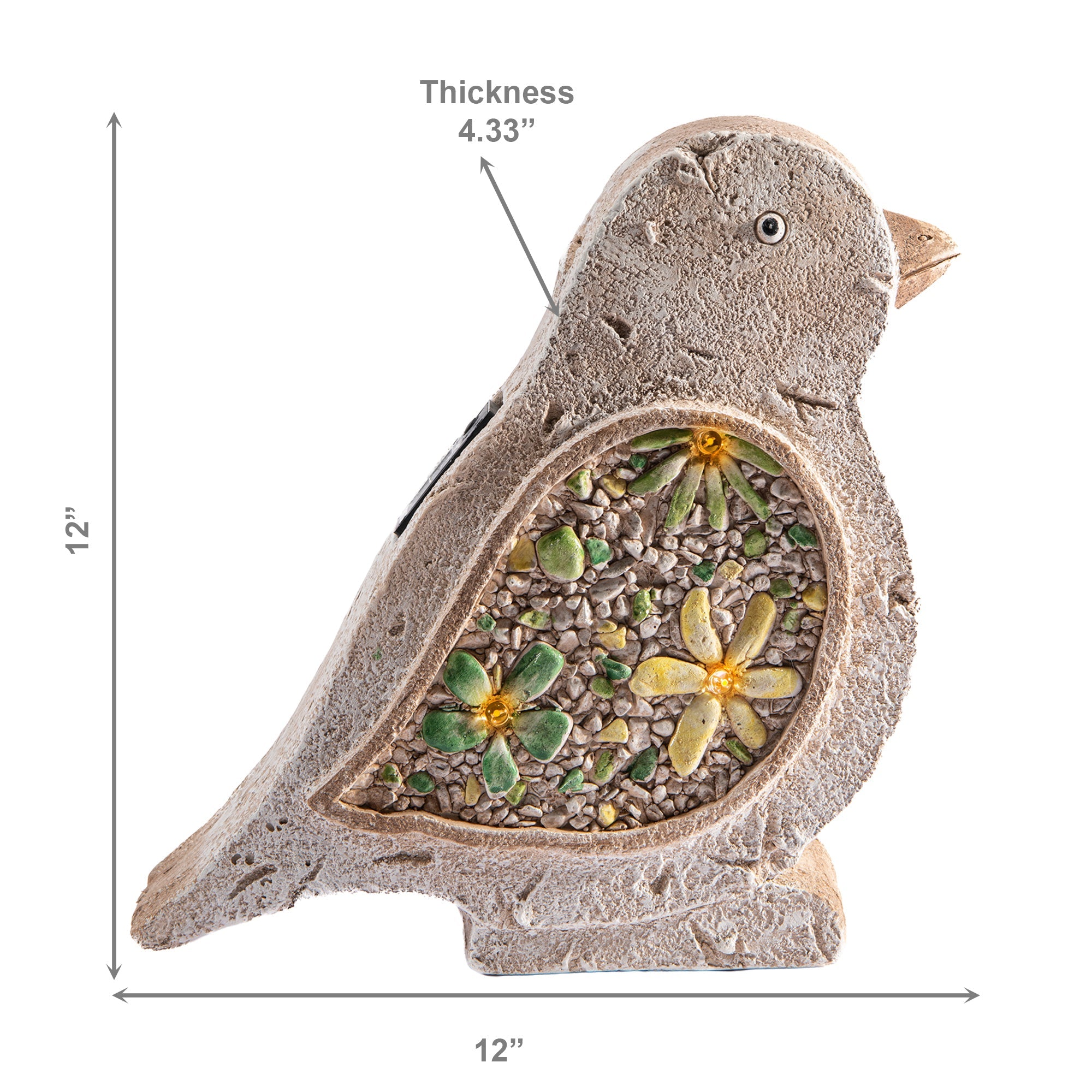 Solar-Powered Bird Outdoor Garden Figurine