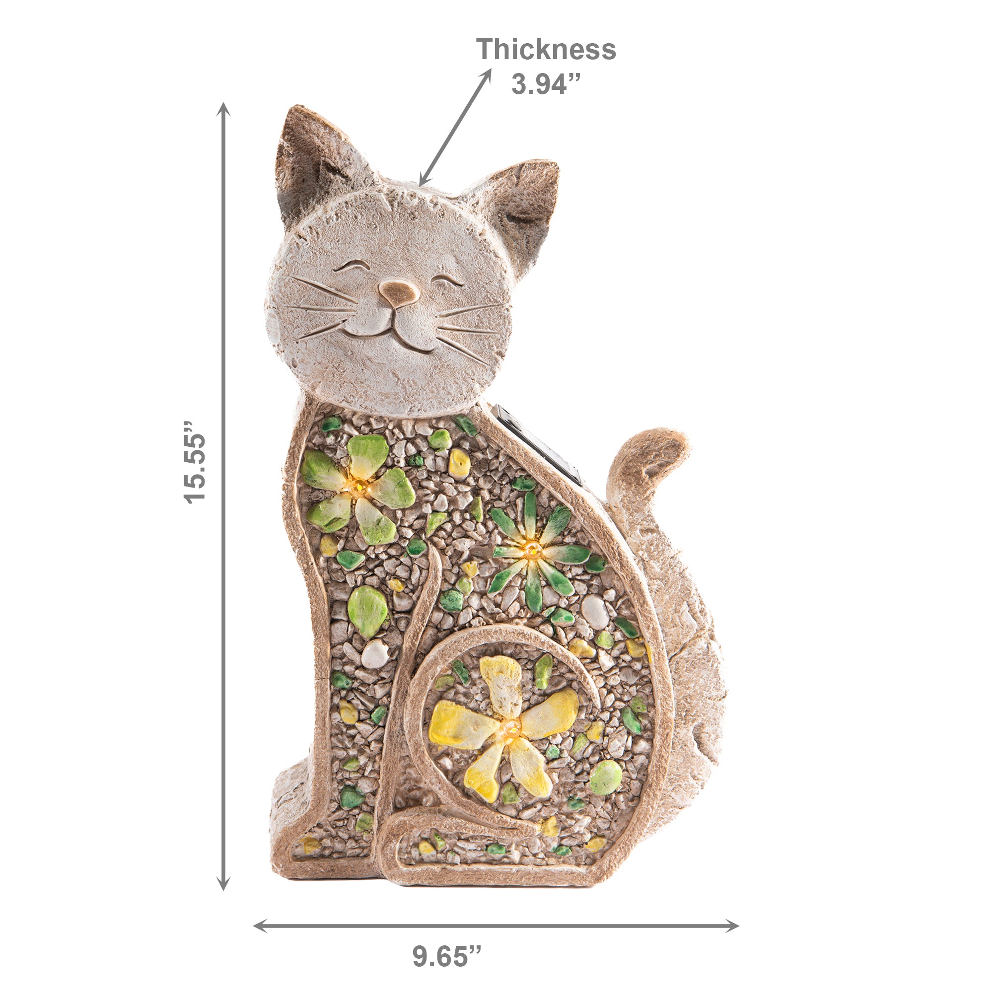 Solar-Powered Cat Garden Figurine