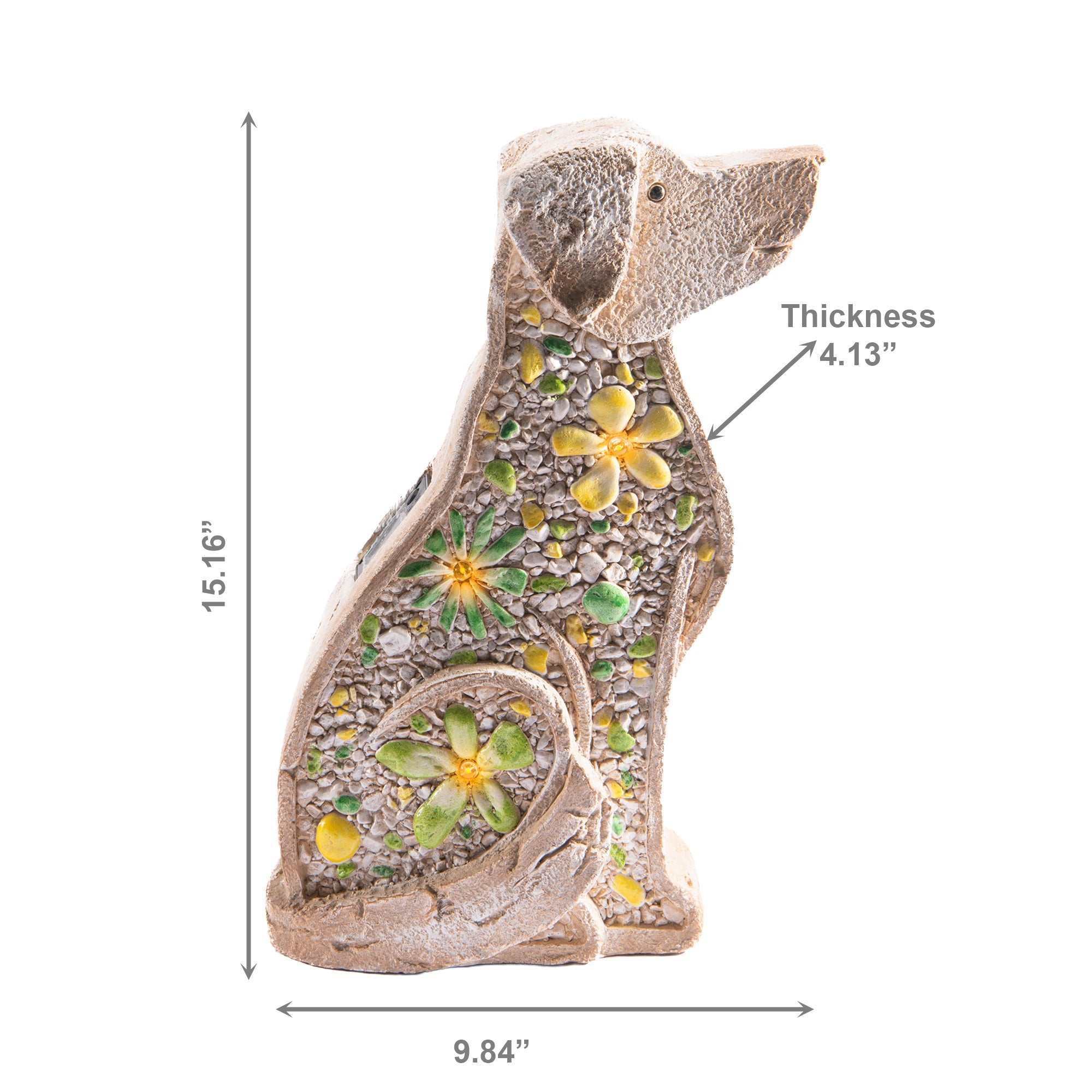 Solar-Powered Dog Outdoor Garden Figurine