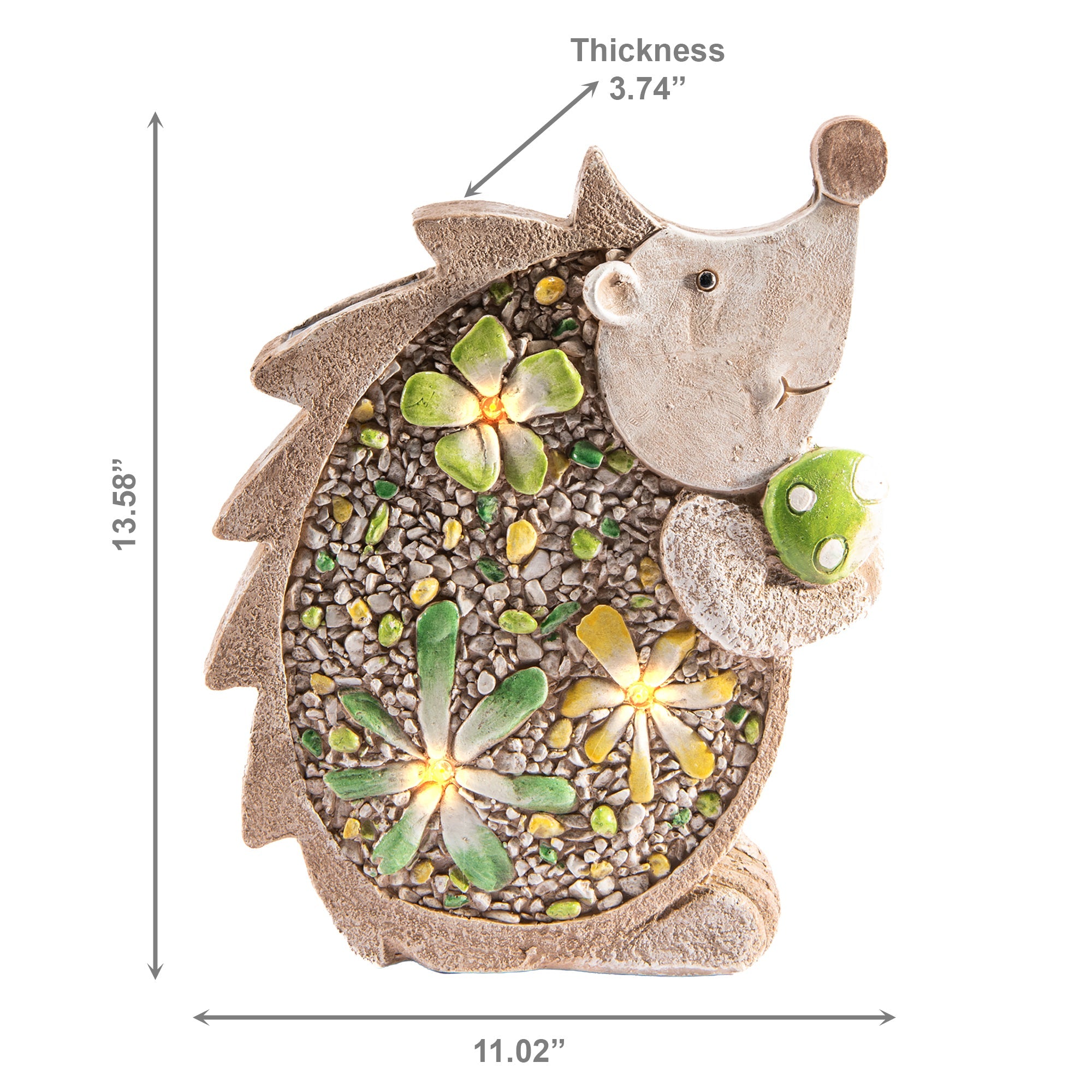 Solar-Powered Hedgehog Outdoor Garden Accent