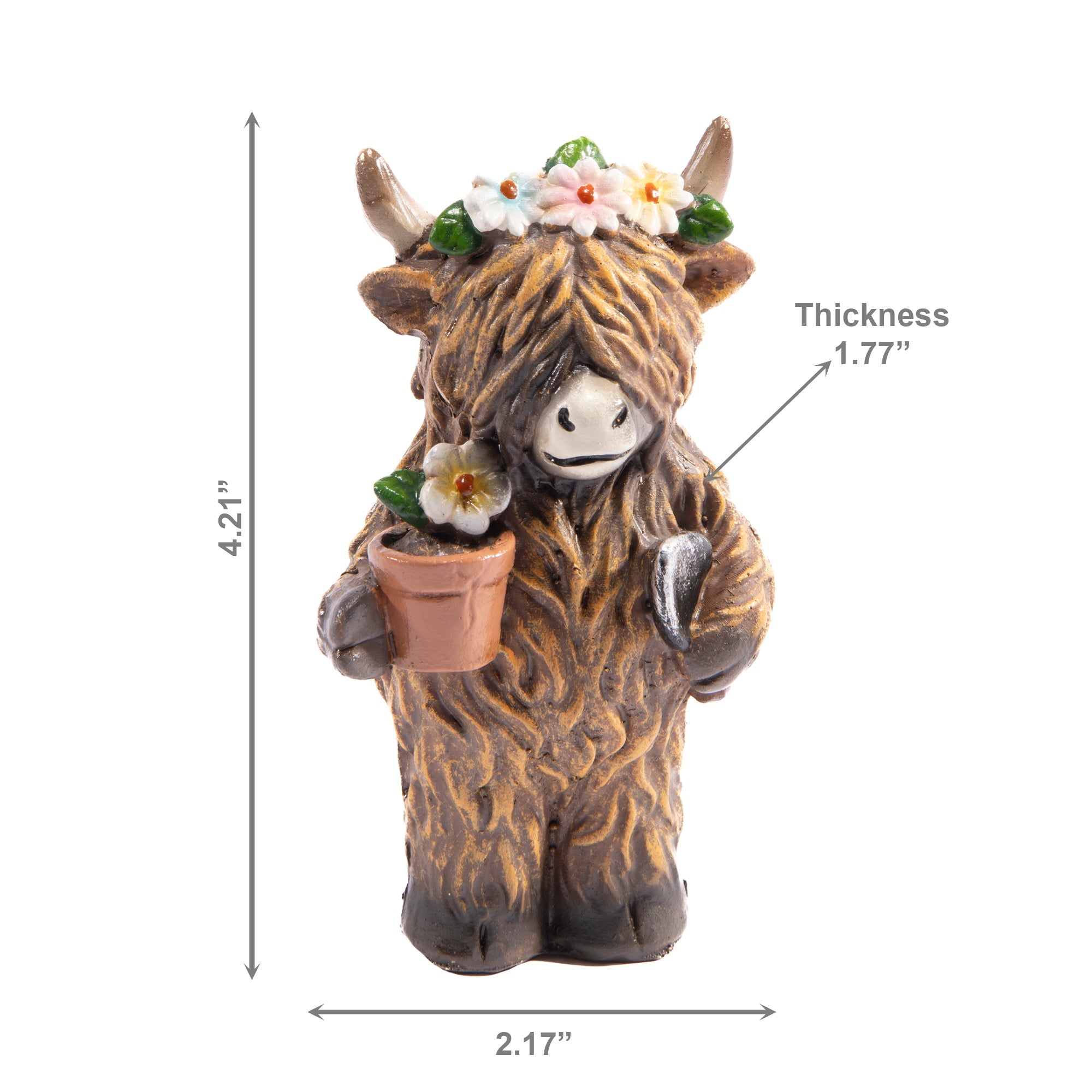 Yak Figurine Holding Flower Pot – Assorted Styles - Set of 2