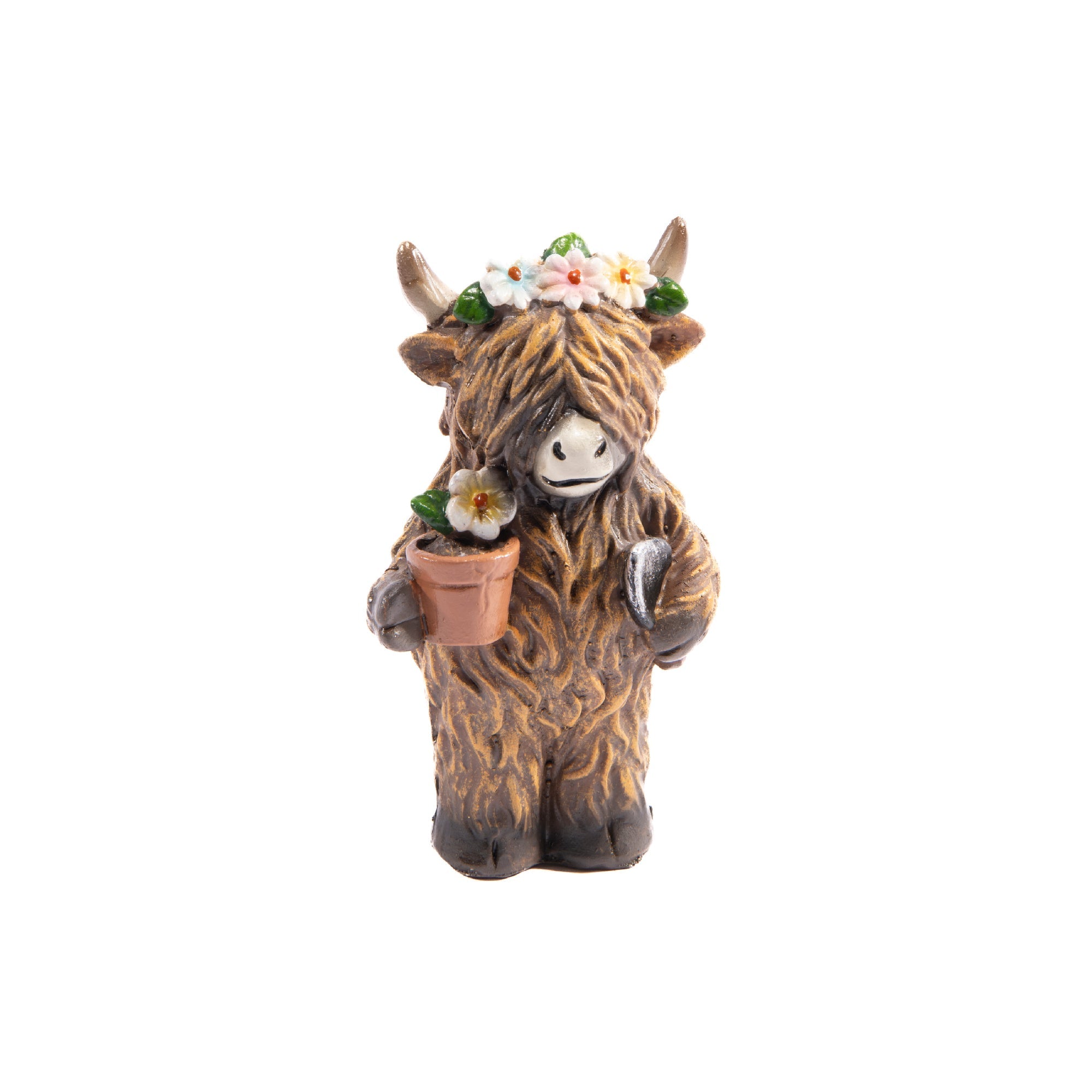 Yak Figurine Holding Flower Pot – Assorted Styles - Set of 2