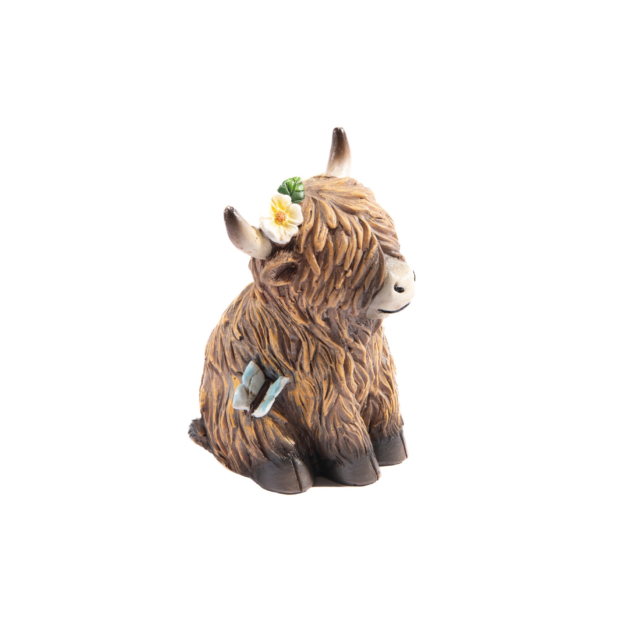 Sitting Yak Polyresin Decorative Figurine - Set of 2
