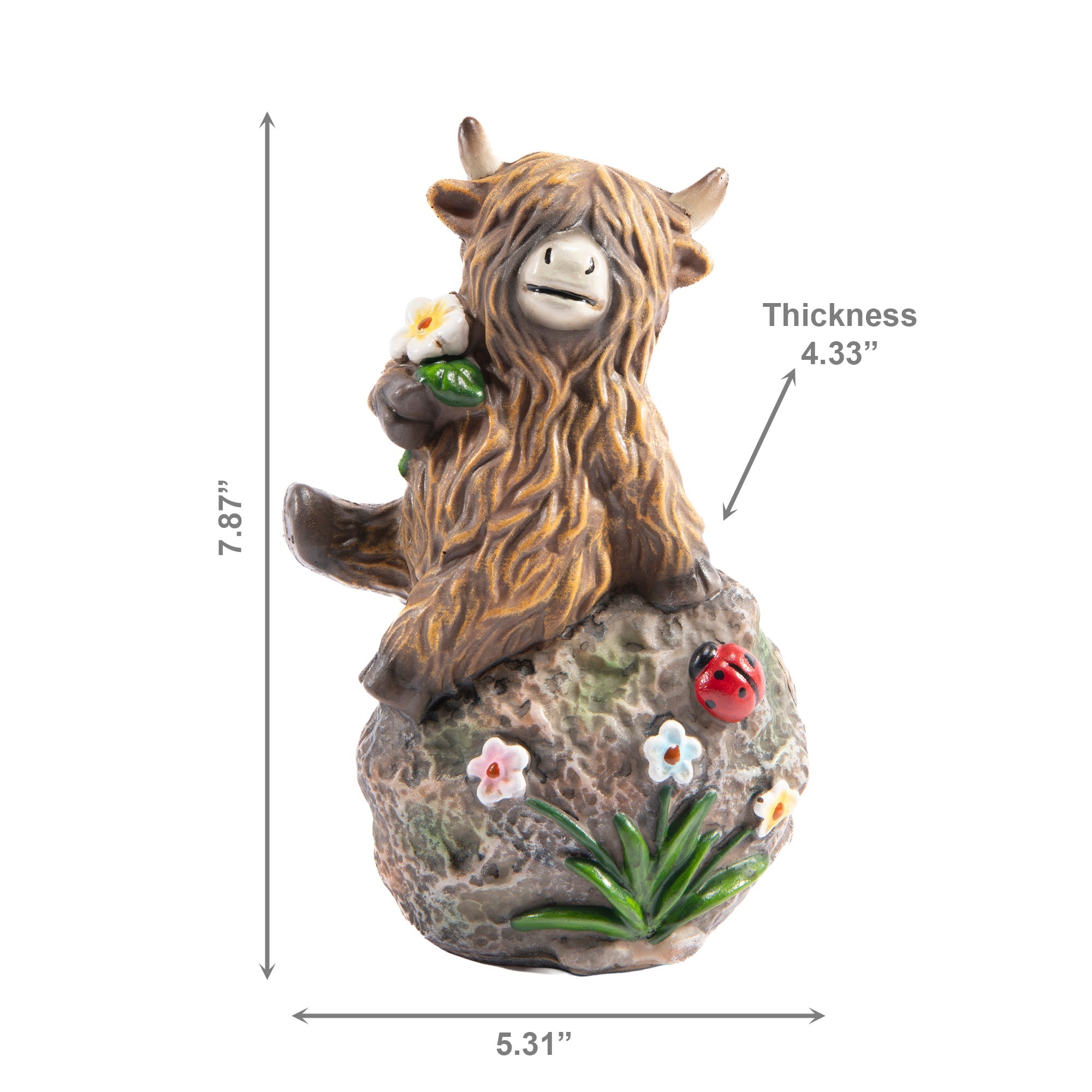 Yak Sitting on Rock Polyresin Figurine – Assorted - Set of 2