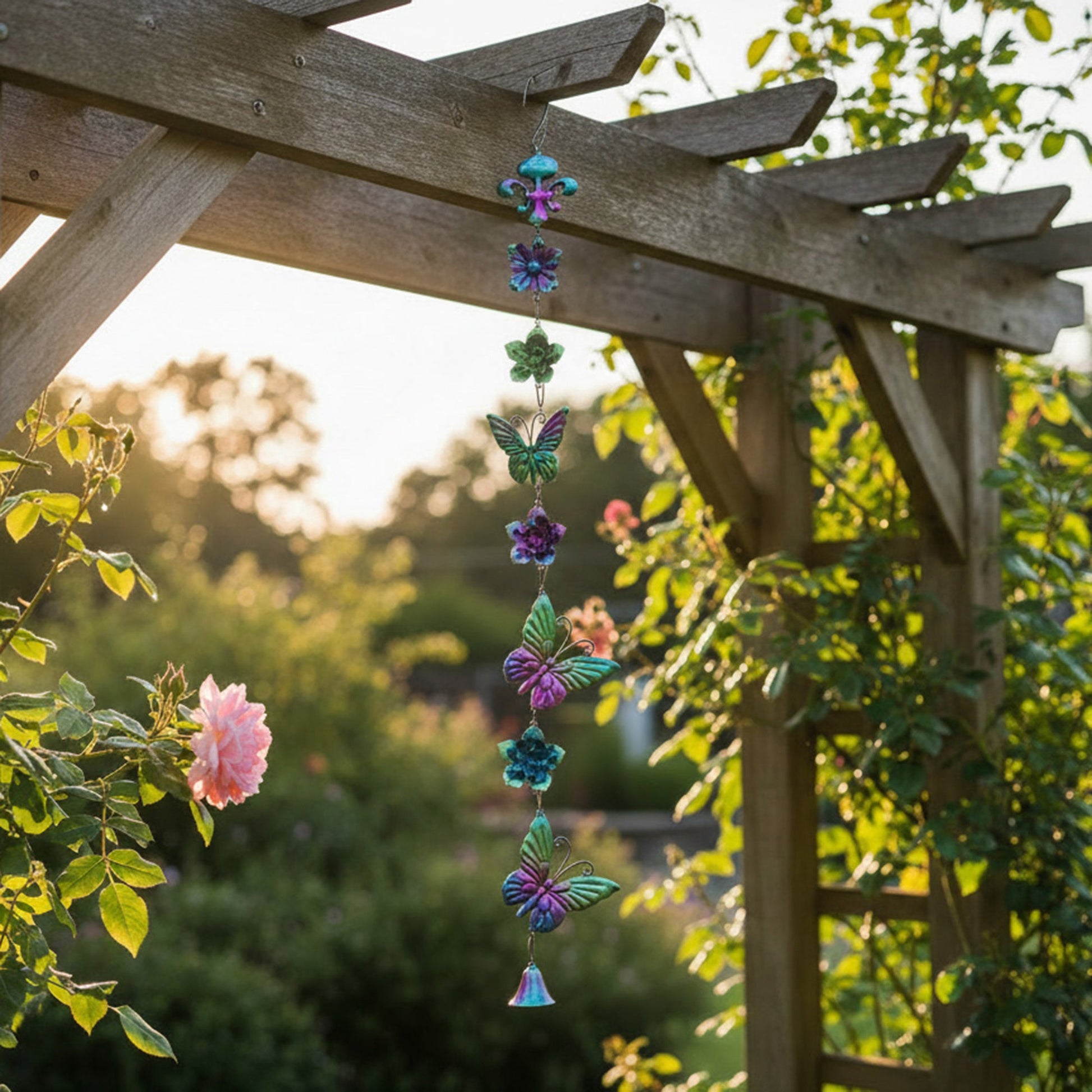 Hanging Metal Butterfly Decorative Garland