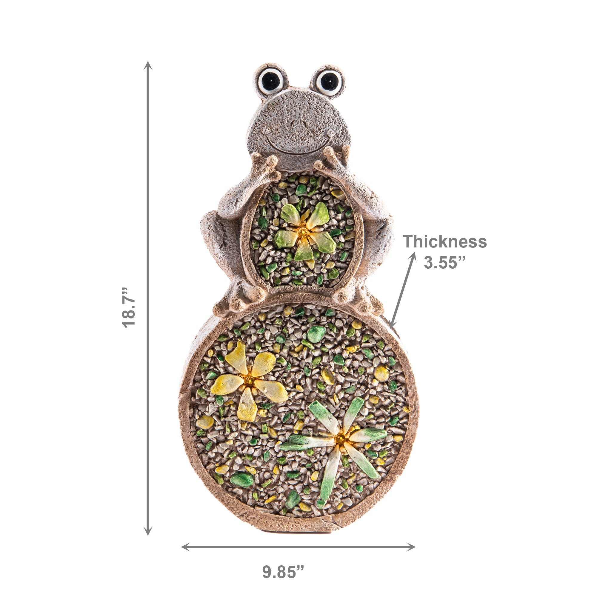 Solar-Powered Frog Garden Light Figurine