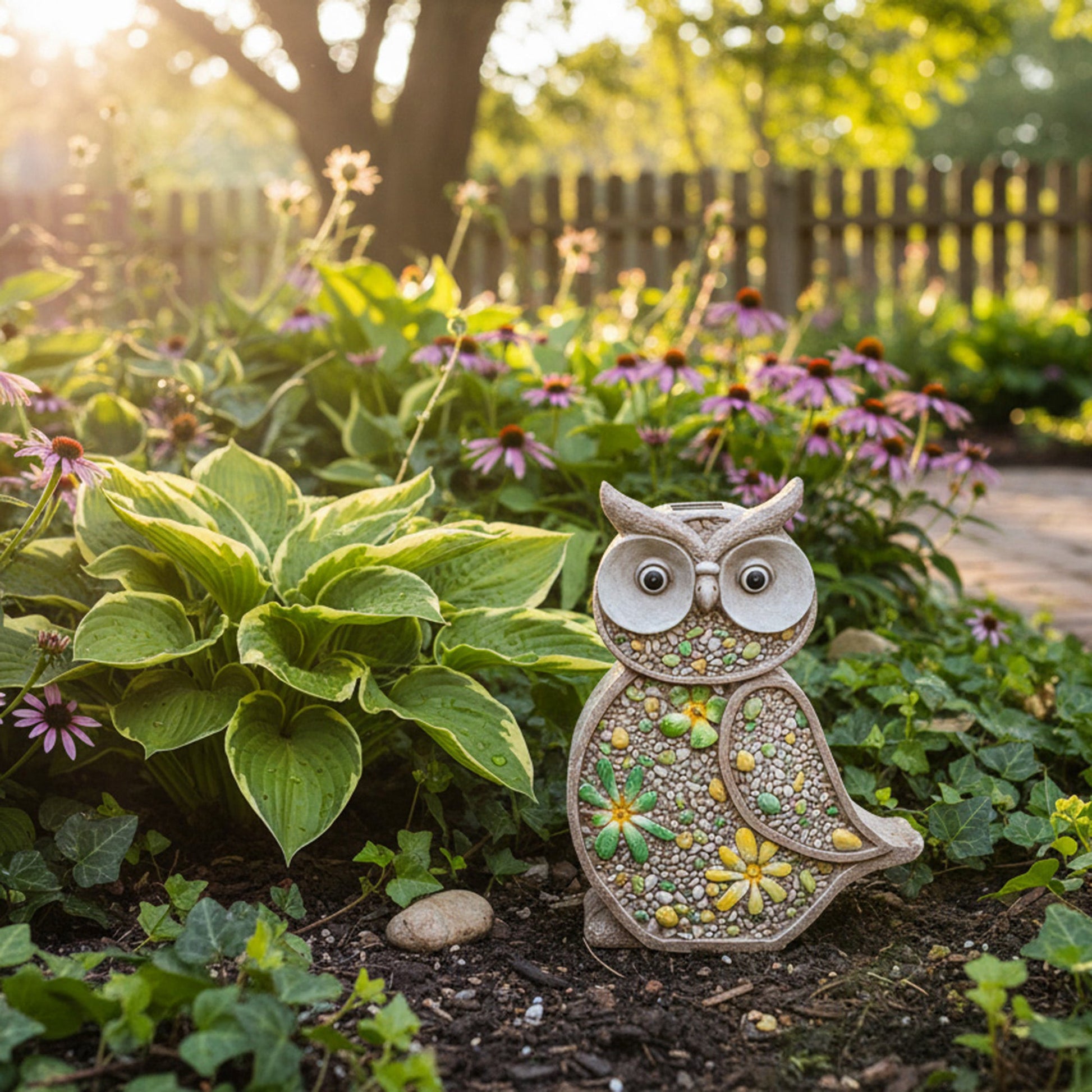 Solar-Powered Owl Outdoor Garden Figurine