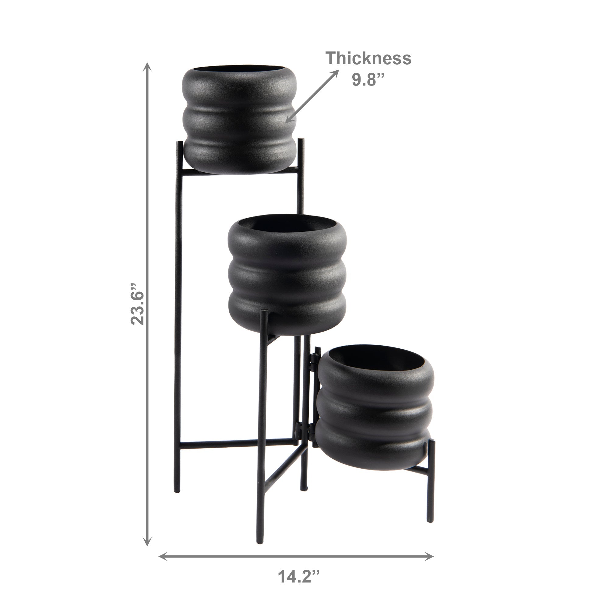 Triple Round Bubble Design Metal Plant Stand