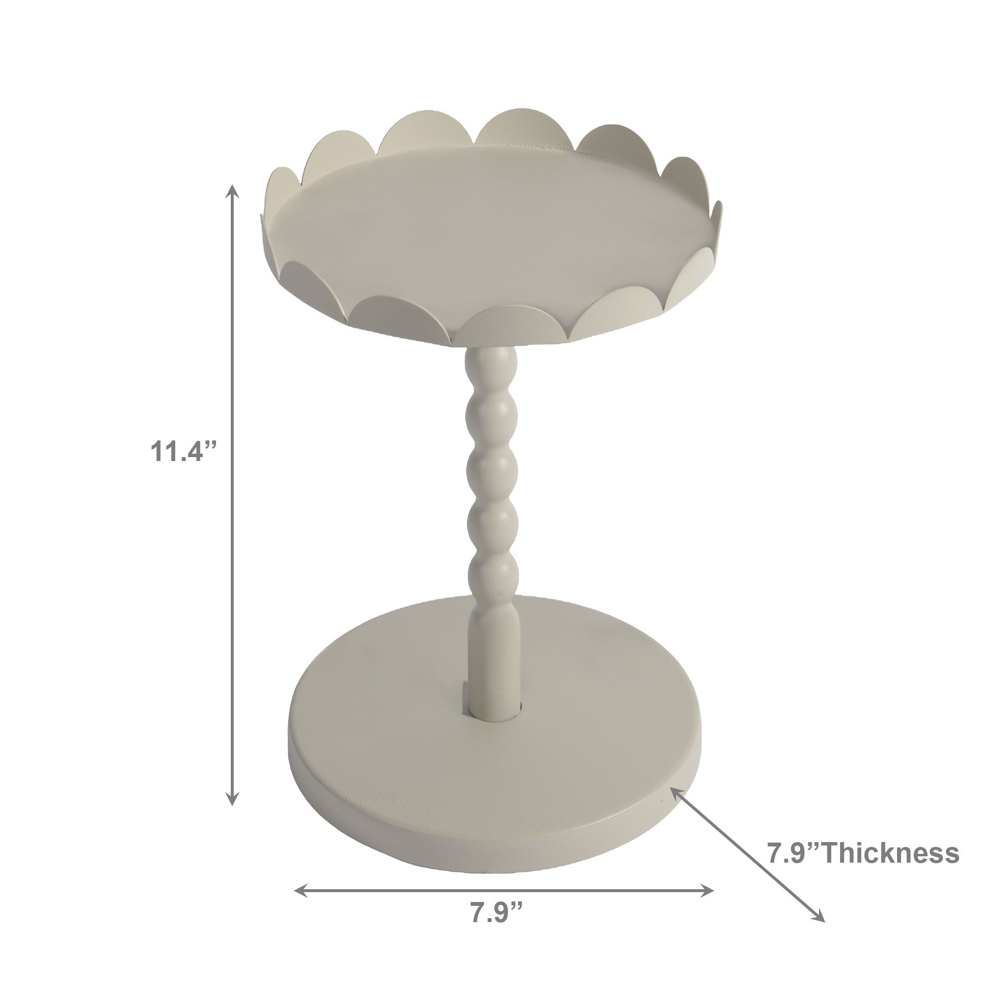 Scalloped Edge Round Metal Plant Stand – 11.4 Inch - Set of 2