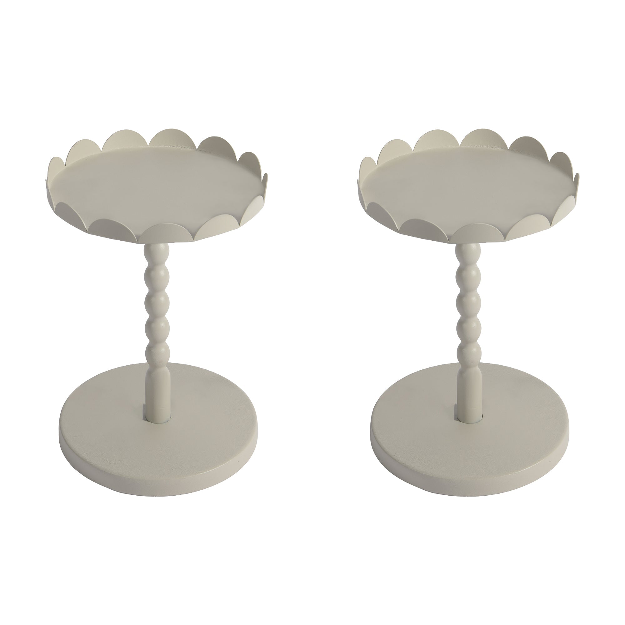 Scalloped Edge Round Metal Plant Stand – 11.4 Inch - Set of 2