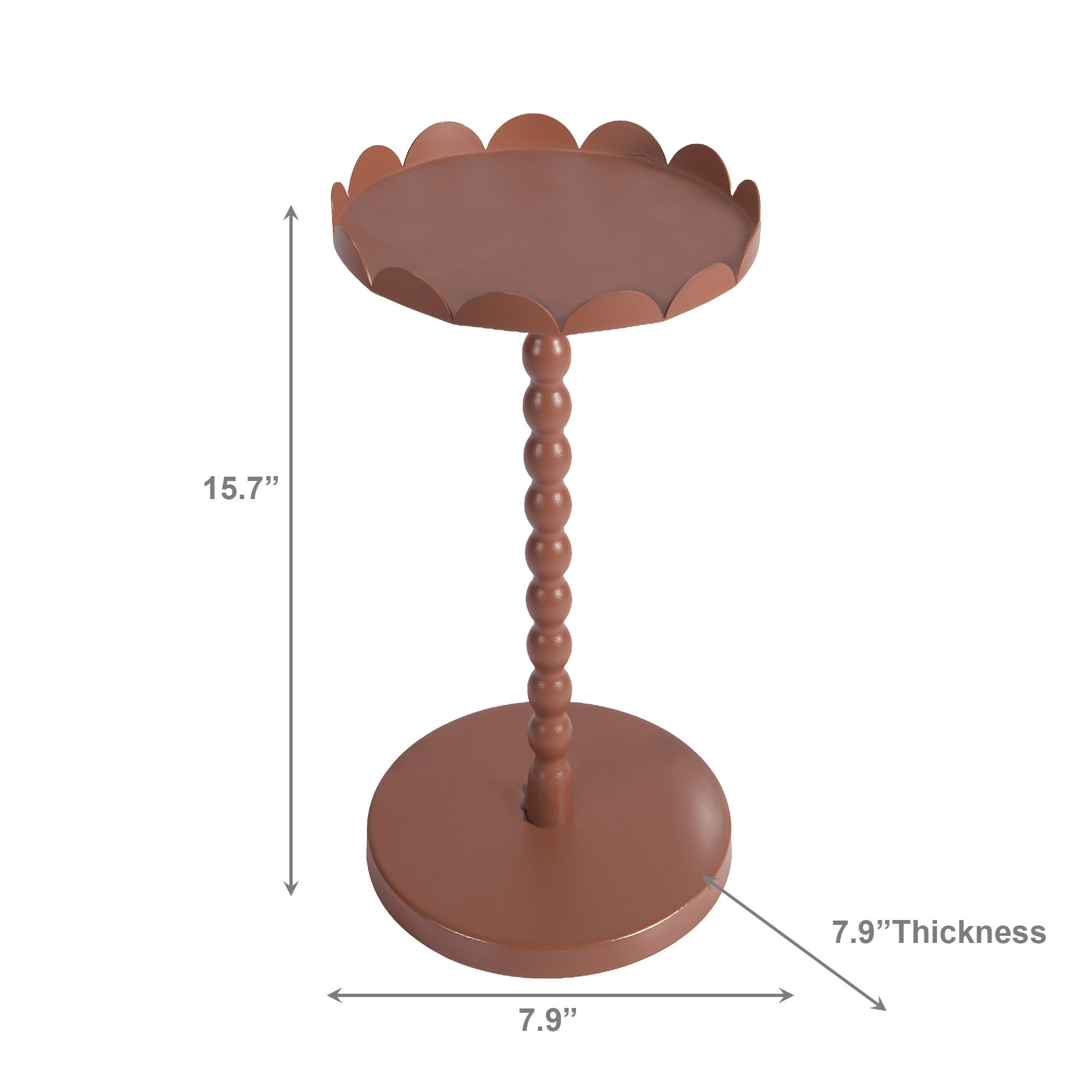 Scalloped Edge Round Metal Plant Stand – 15.7 Inch - Set of 2