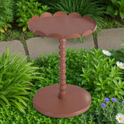 Scalloped Edge Round Metal Plant Stand – 15.7 Inch - Set of 2