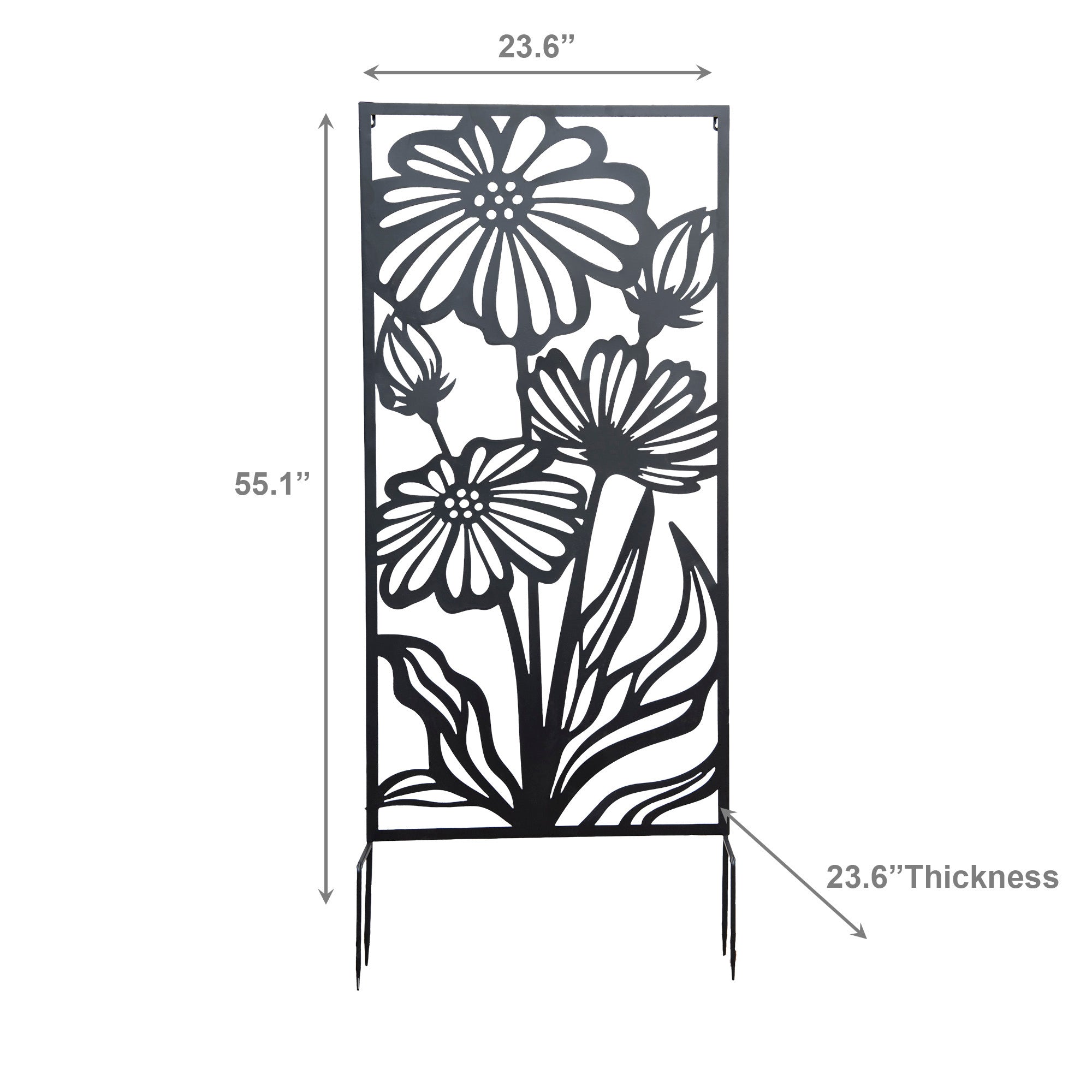 Daisy Floral Pattern Metal Garden Screen
