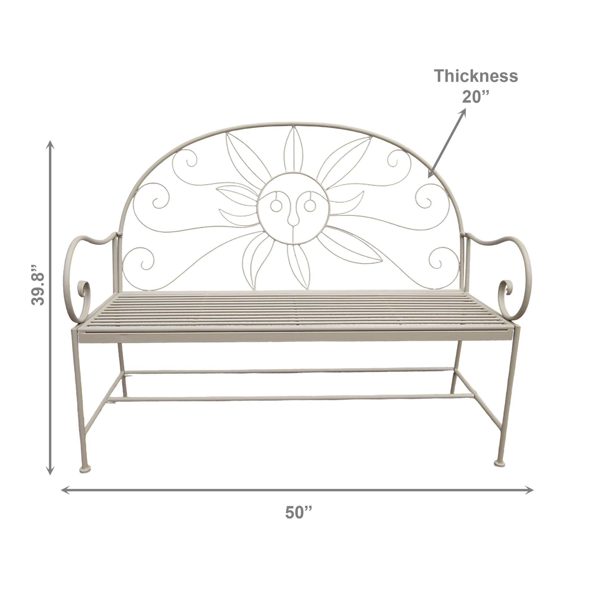 Sunray Design Metal Garden Bench