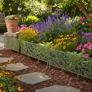 Lattice Leaf Metal Garden Border Fence - Set of 2