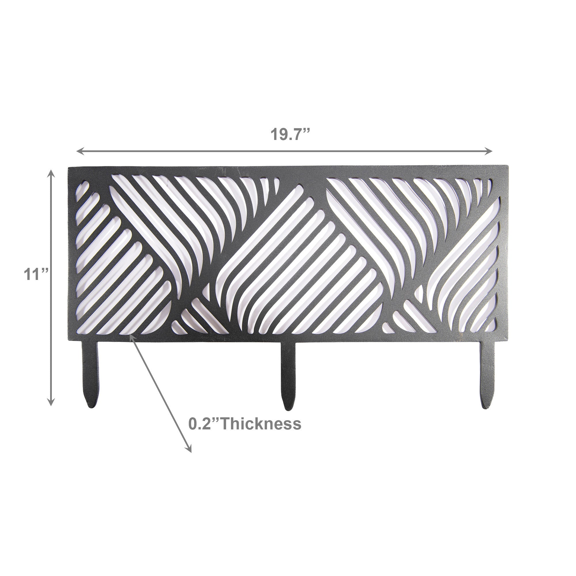Stripe Leaf Metal Garden Border Fence - Set of 2
