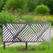 Stripe Leaf Metal Garden Border Fence - Set of 2