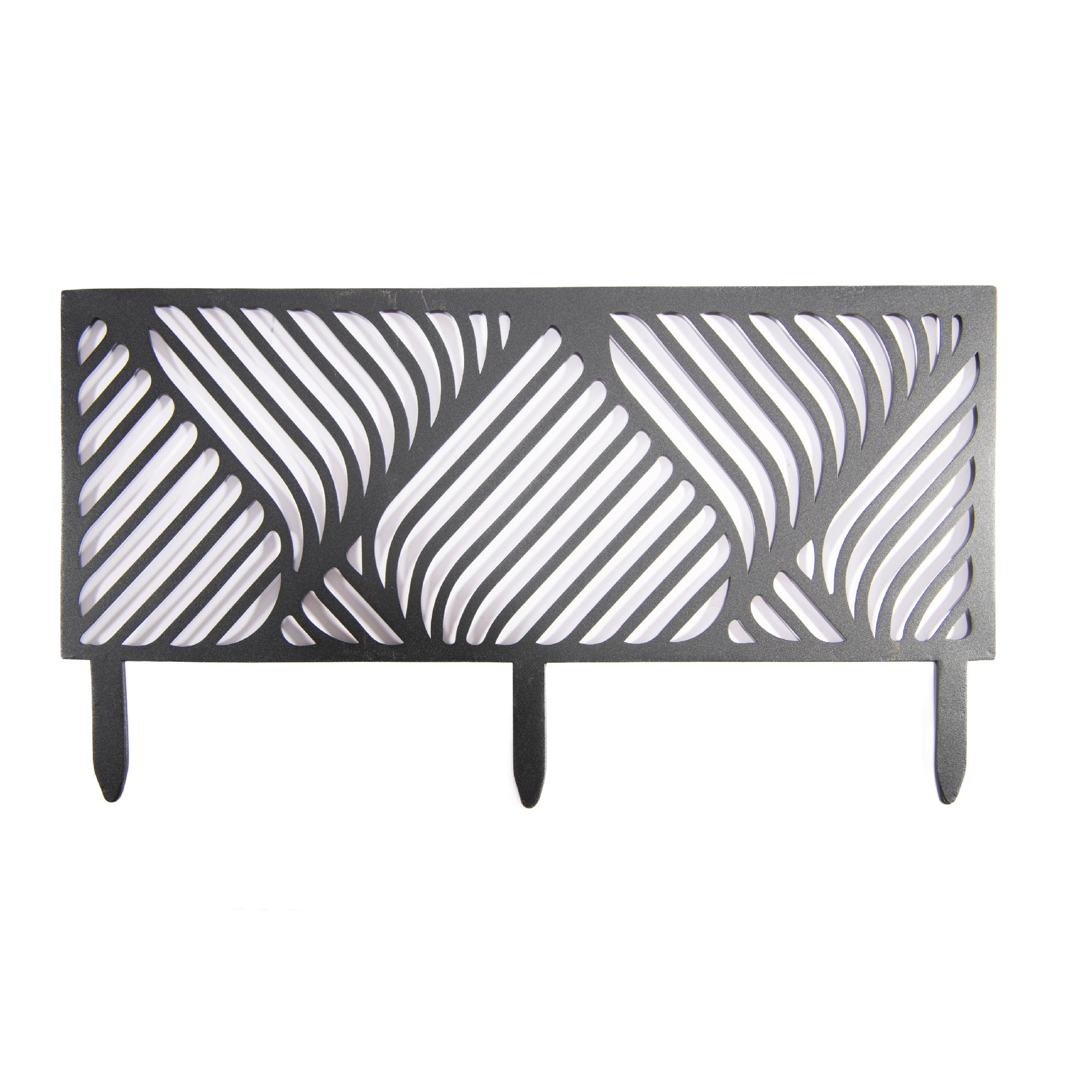 Stripe Leaf Metal Garden Border Fence - Set of 2