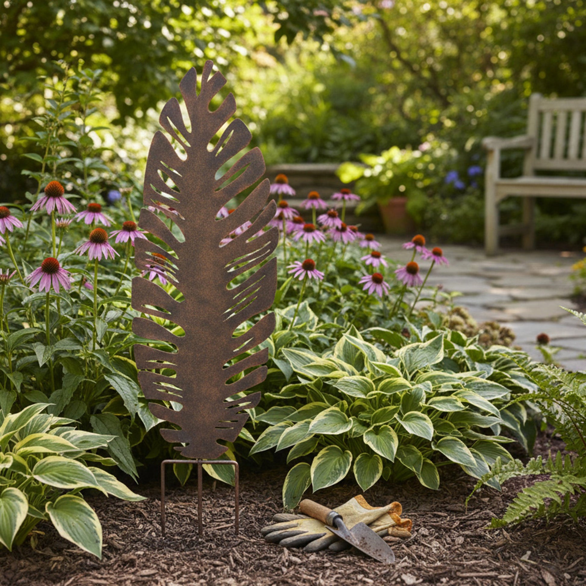 Decorative Metal Leaf Garden Stake