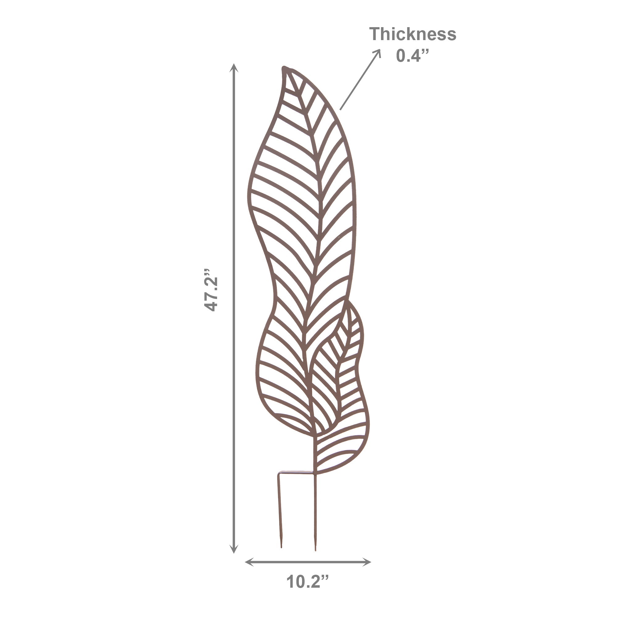 Double Leaf Decorative Metal Garden Stake