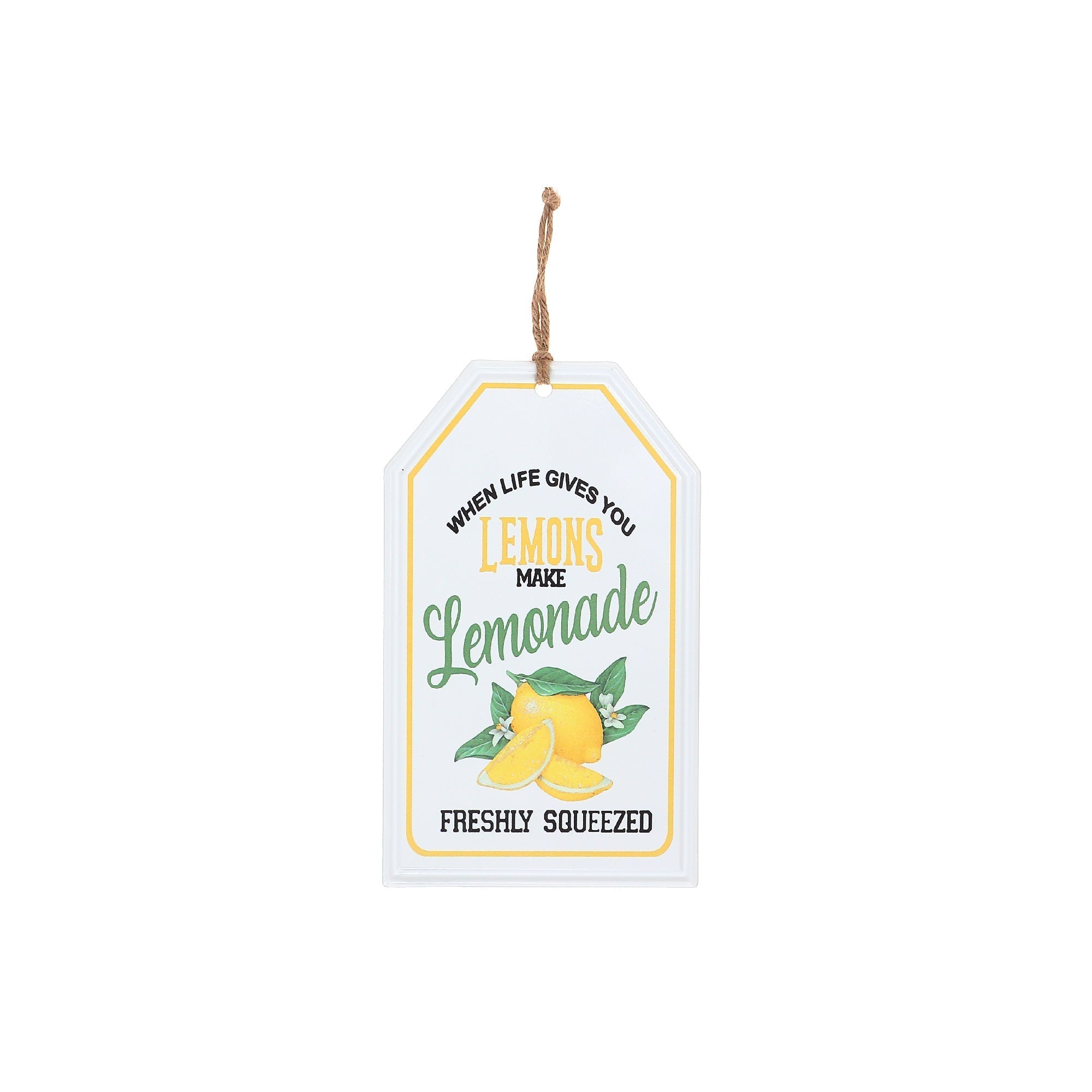 Embossed Metal Sign Make Lemonade, Inspirational Wall Decor, Farmhouse Style