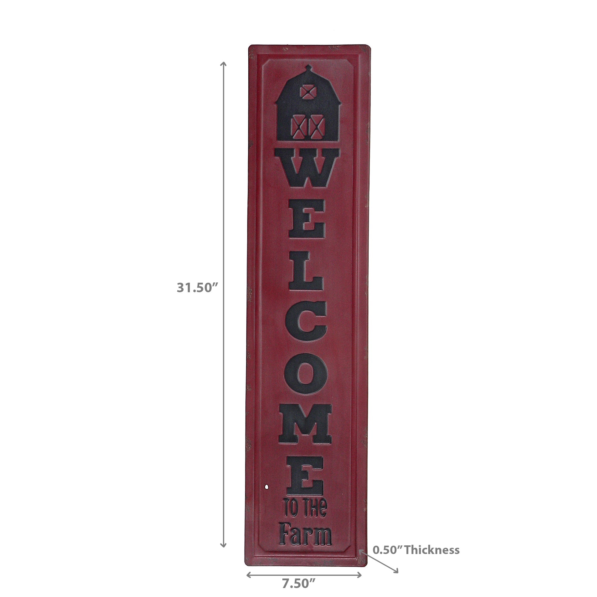 Vertical Embossed Metal Sign Welcome To The Farm, Farmhouse Wall Decor, Rustic Home Accent