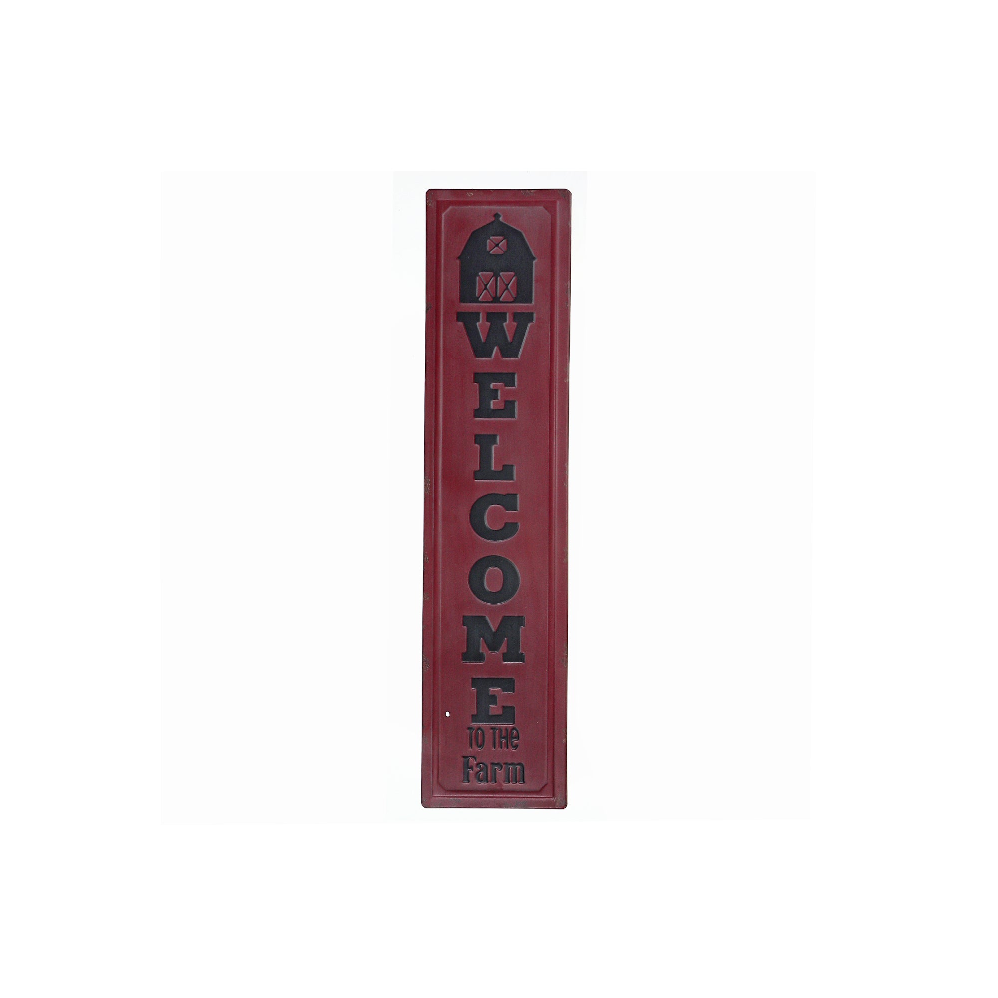 Vertical Embossed Metal Sign Welcome To The Farm, Farmhouse Wall Decor, Rustic Home Accent