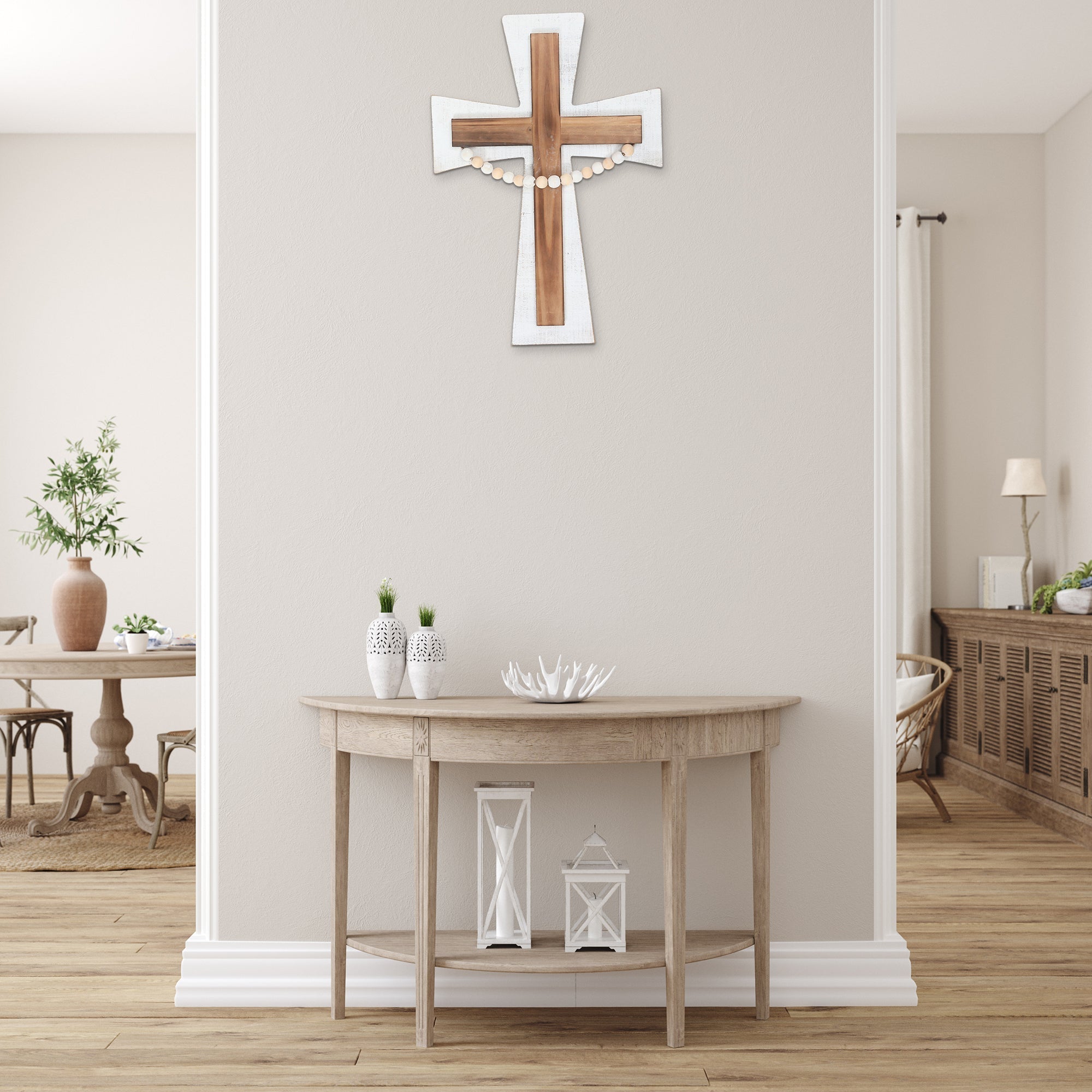 Wooden Wall Cross, Religious Wall Decor, Rustic Home Accent