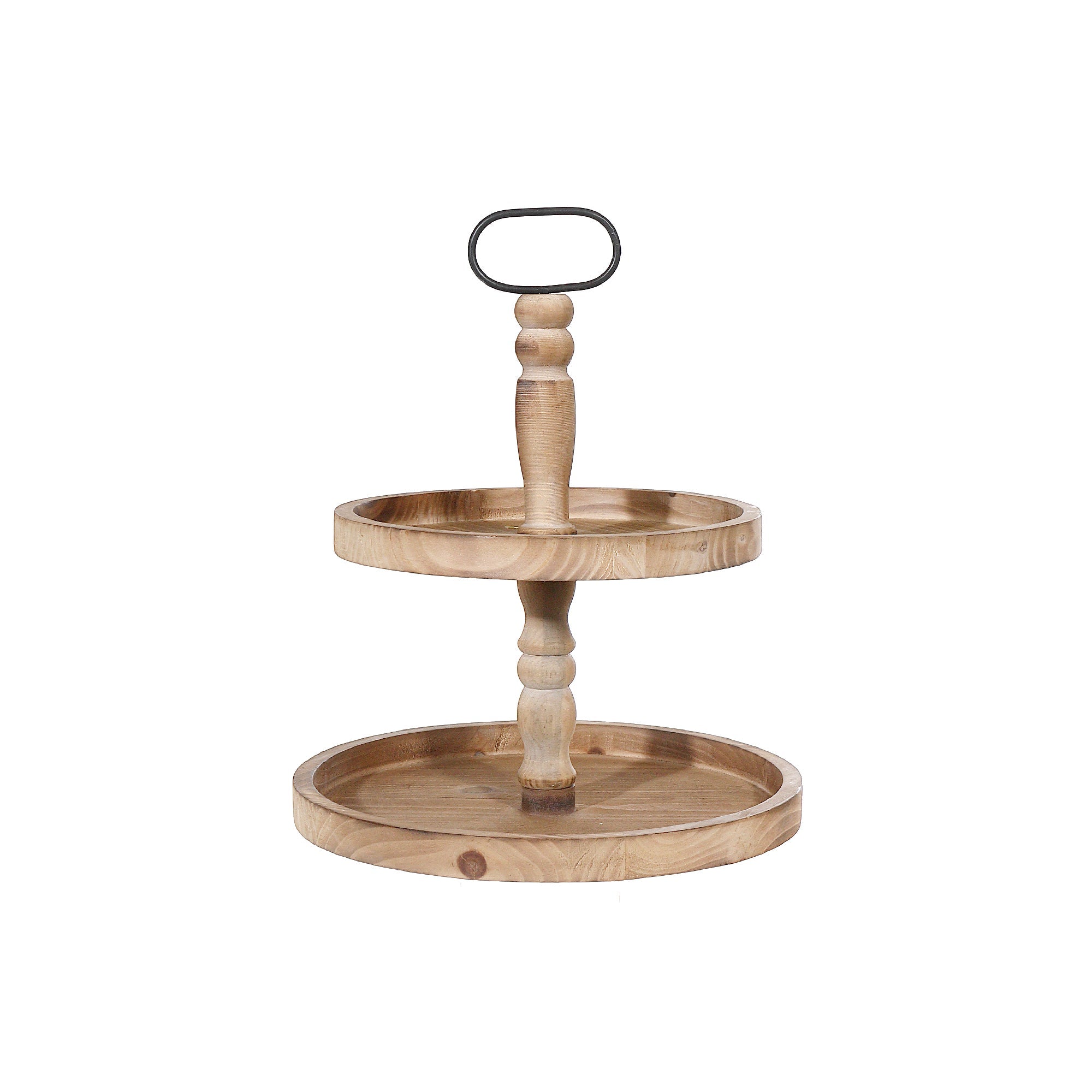 2 Tier Wooden Round Display Stand Decorative Kitchen or Dessert Stand