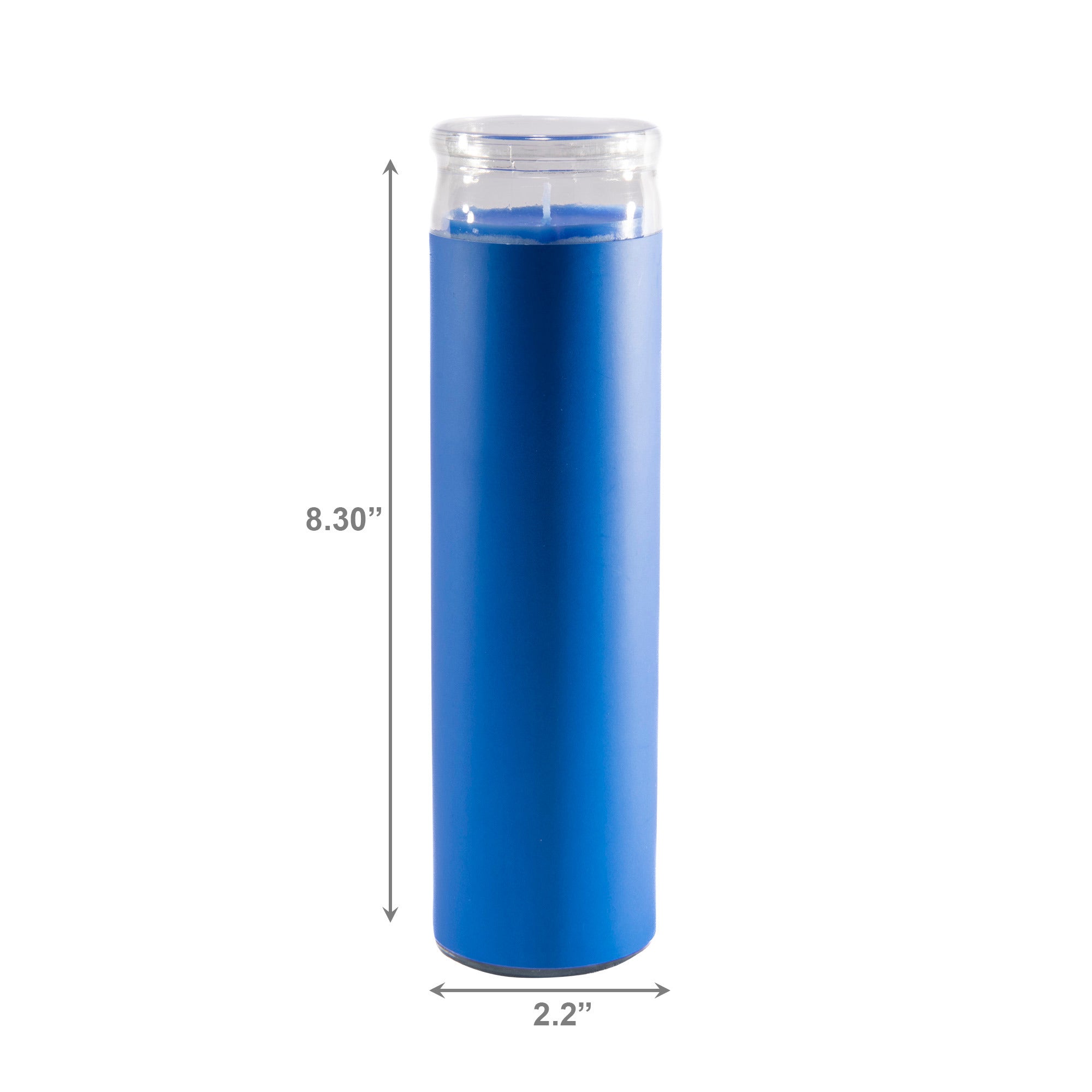 Blue Unscented Tall Glass Decorative Candle - Set of 6