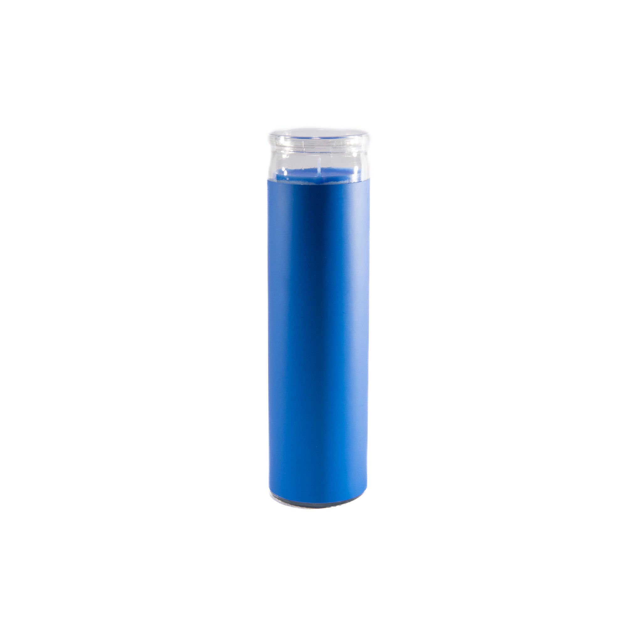 Blue Unscented Tall Glass Decorative Candle - Set of 6