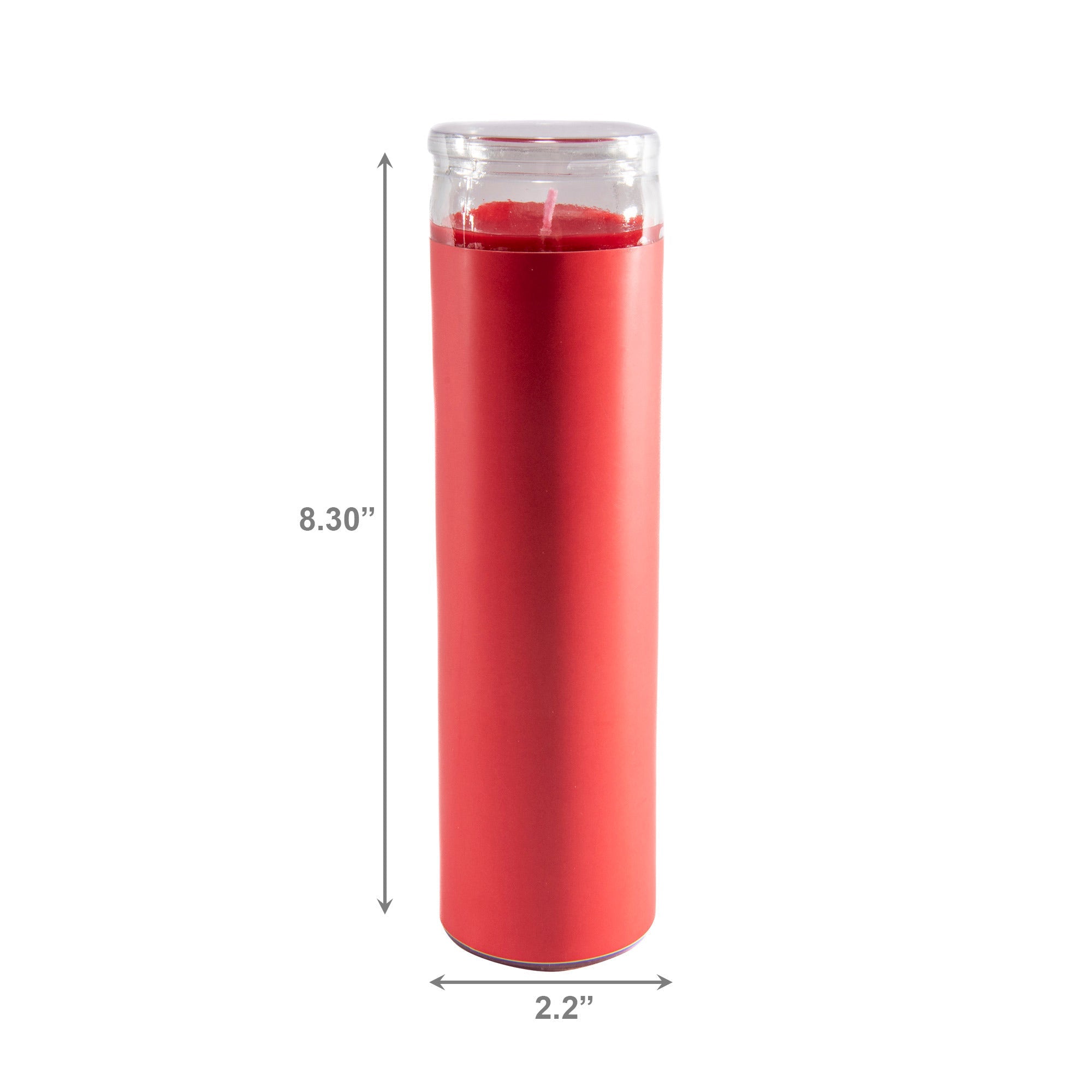Red Unscented Tall Glass Decorative Candle - Set of 6