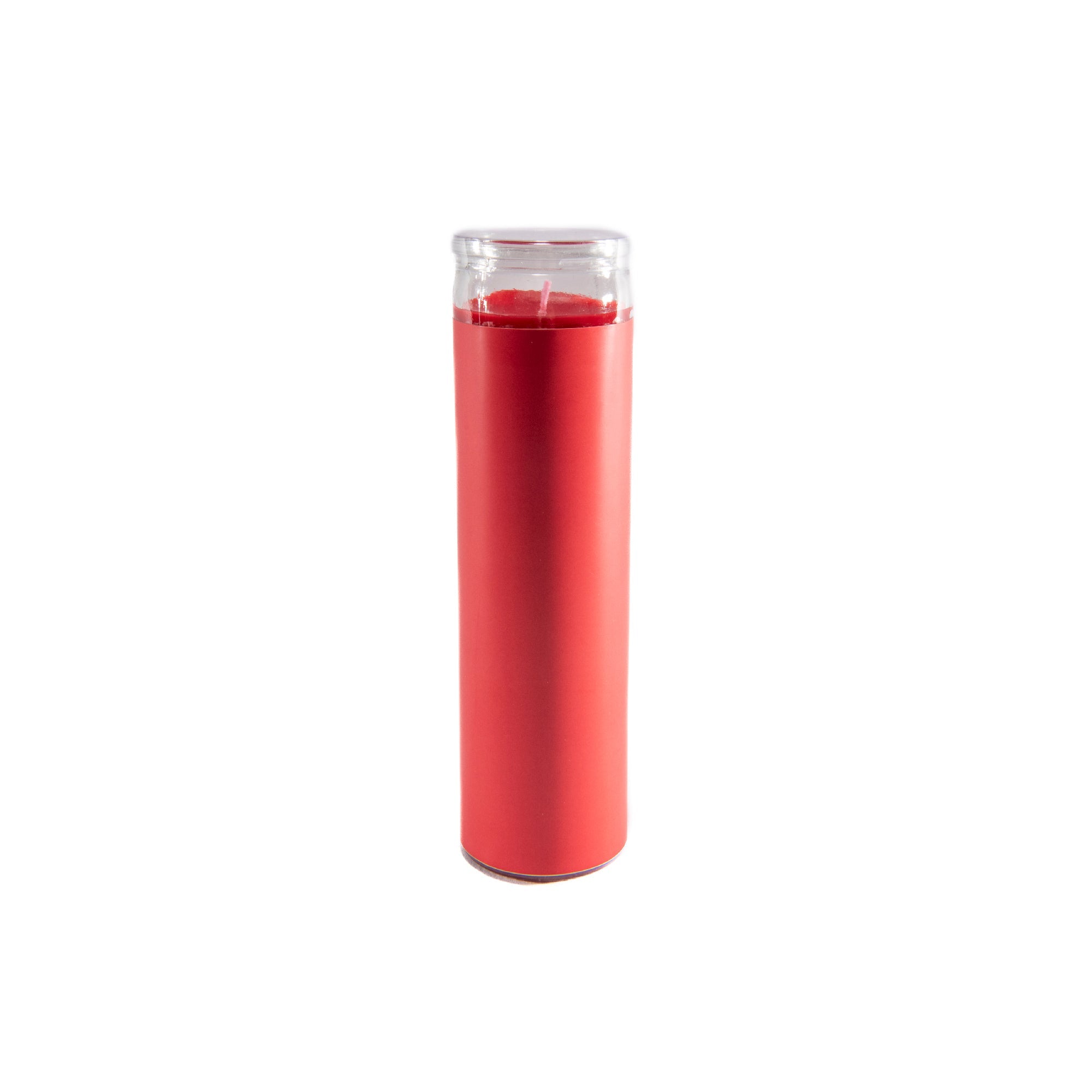 Red Unscented Tall Glass Decorative Candle - Set of 6