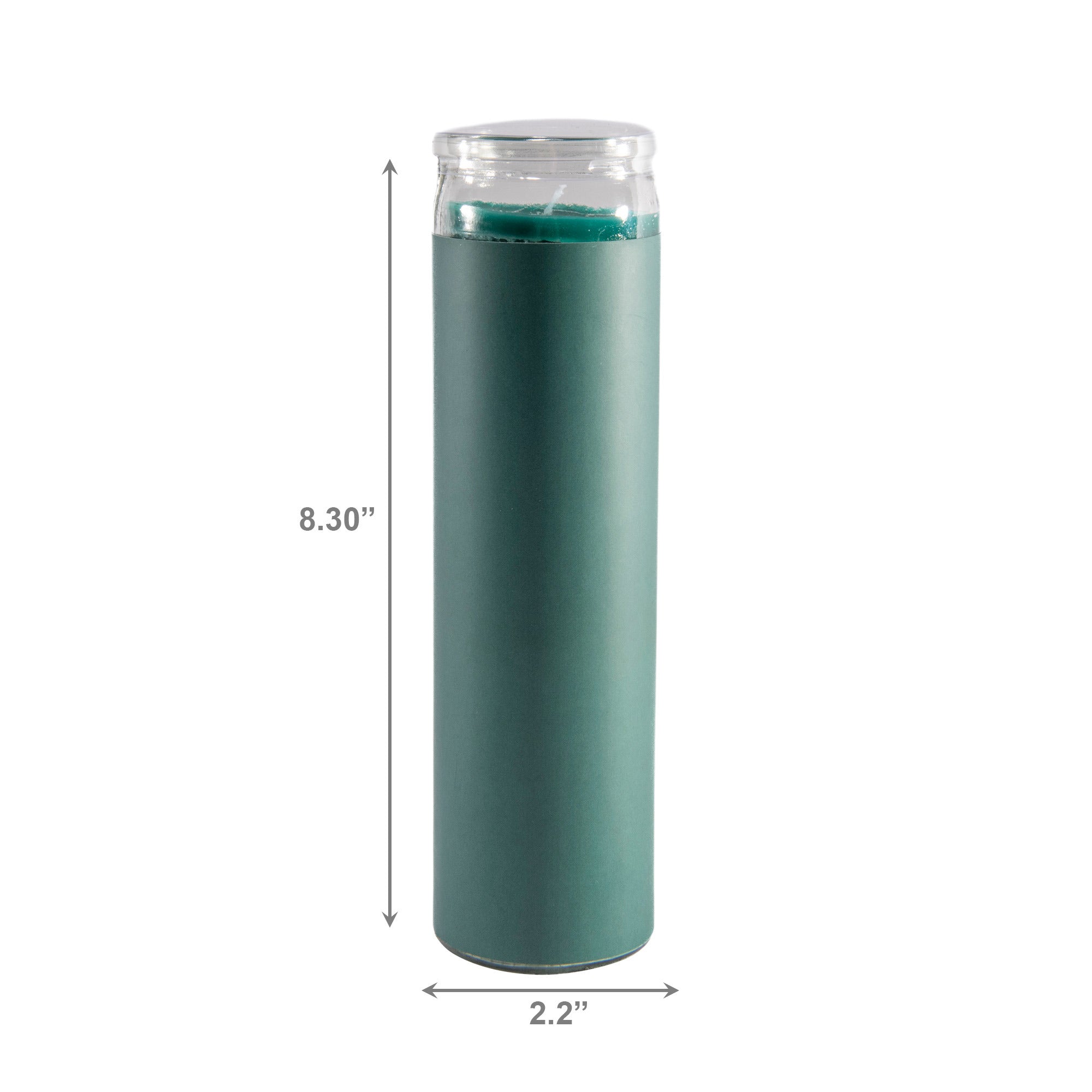 Teal Unscented Tall Glass Decorative Candle - Set of 6