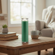 Teal Unscented Tall Glass Decorative Candle - Set of 6