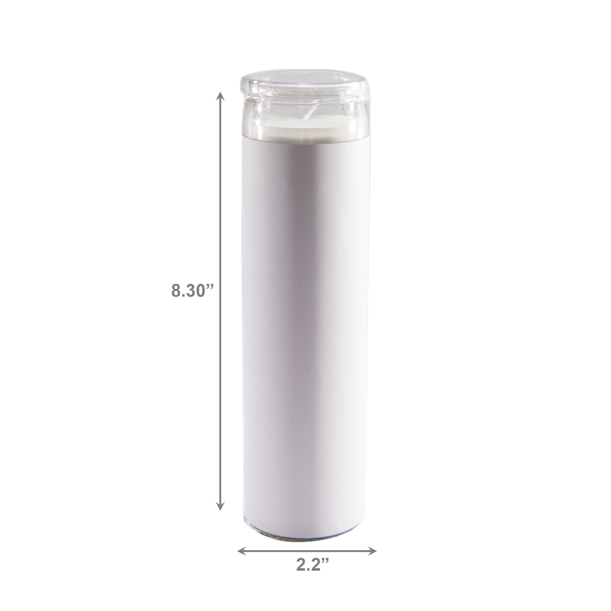 White Unscented Tall Glass Decorative Candle - Set of 6