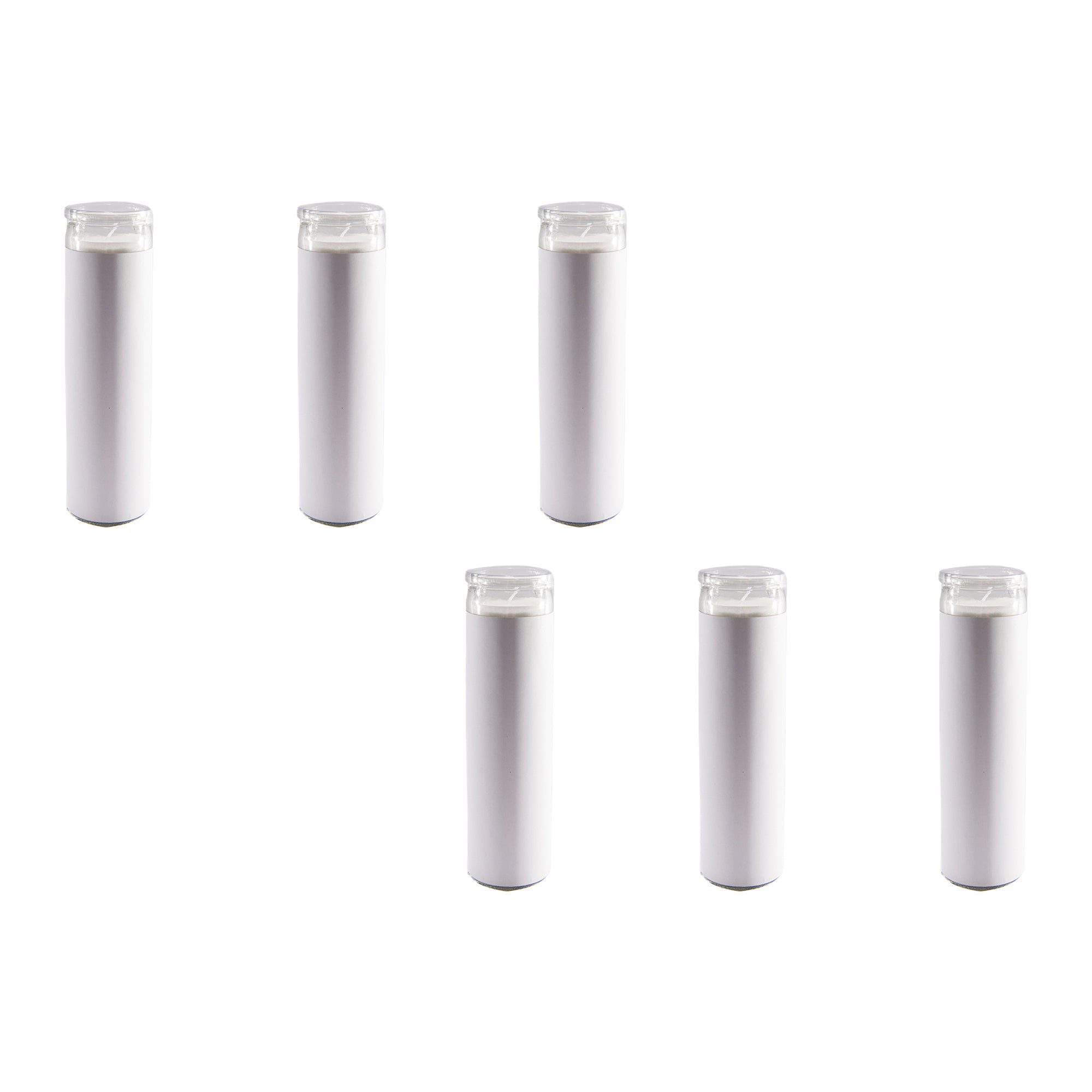 White Unscented Tall Glass Decorative Candle - Set of 6