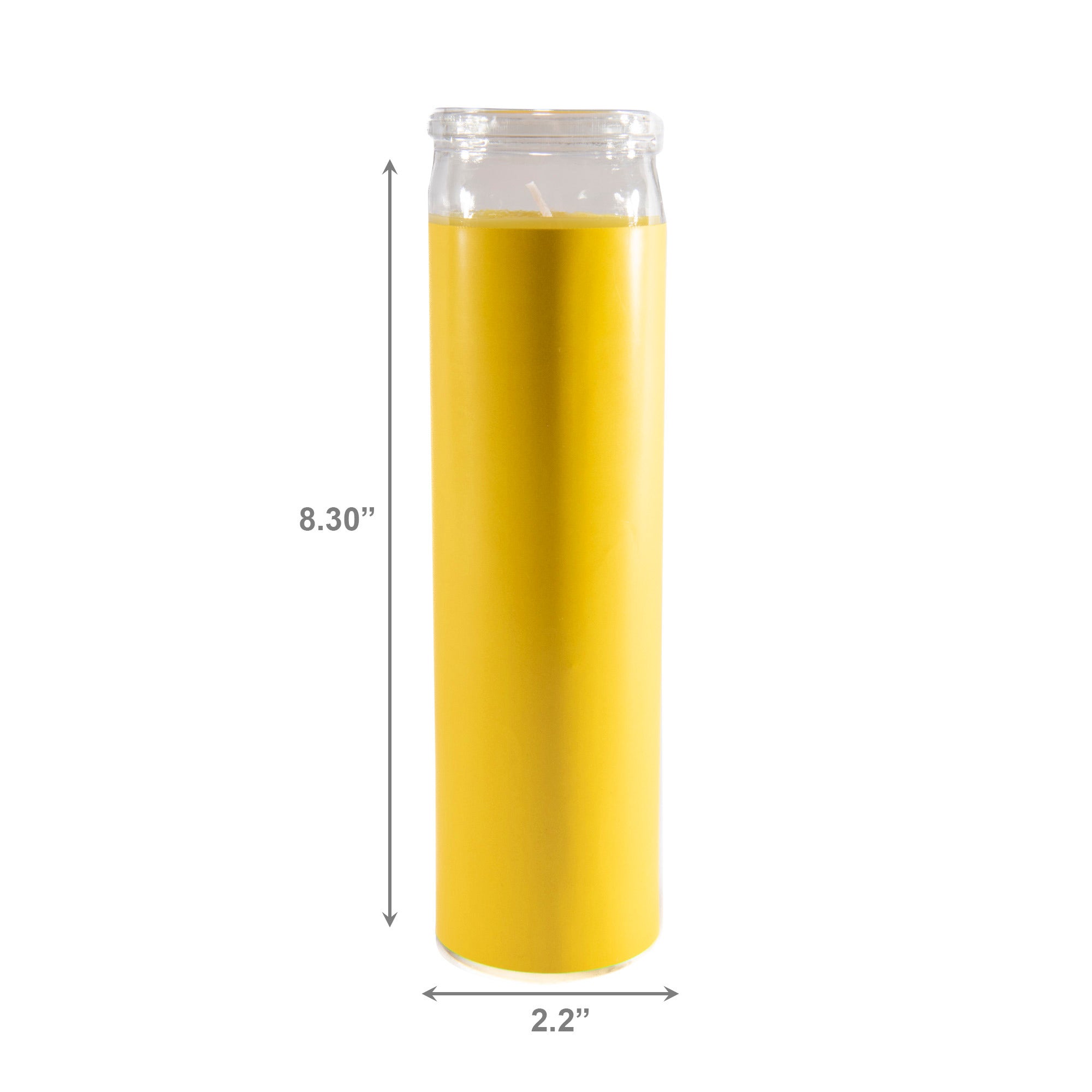 Yellow Unscented Tall Glass Decorative Candle - Set of 6
