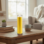 Yellow Unscented Tall Glass Decorative Candle - Set of 6