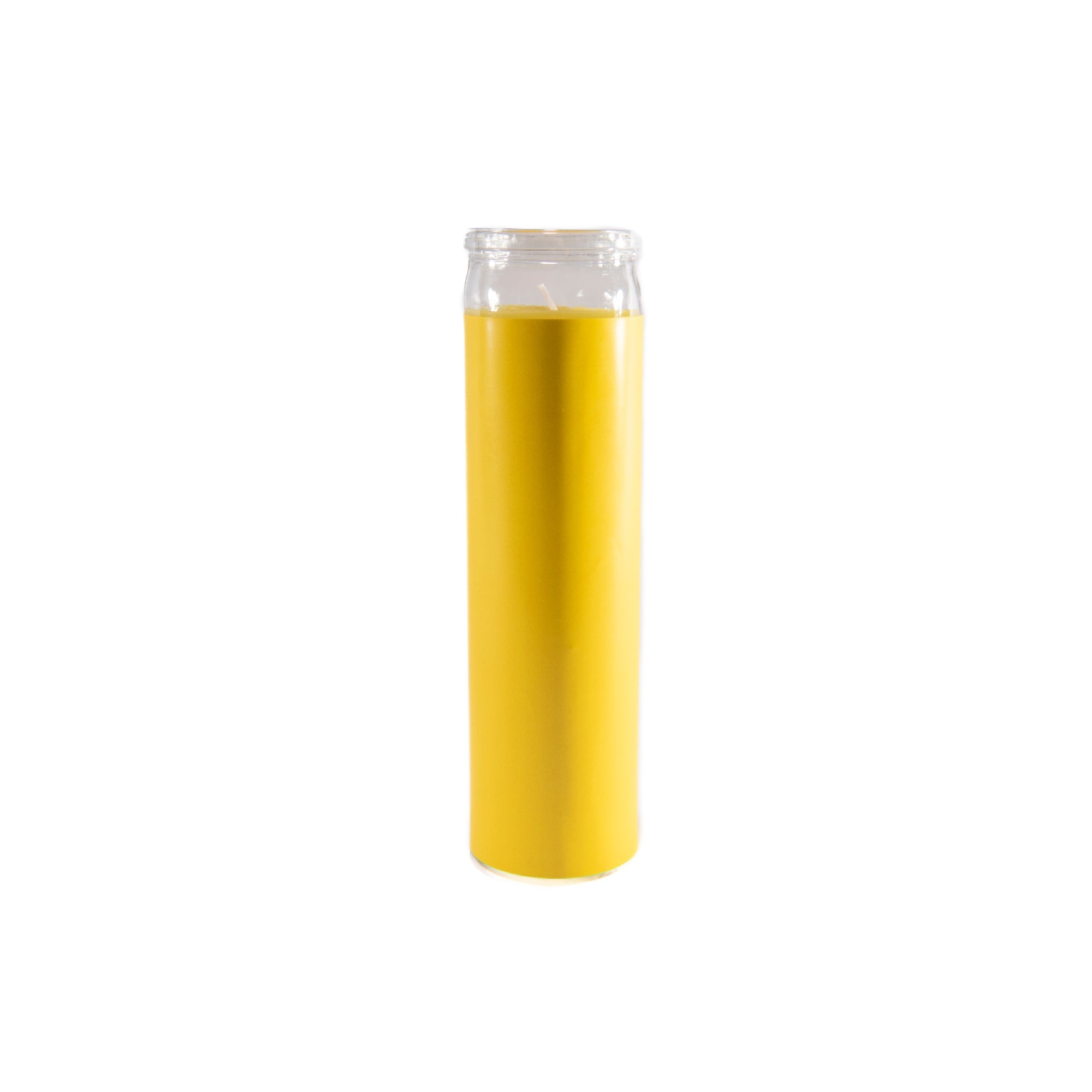 Yellow Unscented Tall Glass Decorative Candle - Set of 6