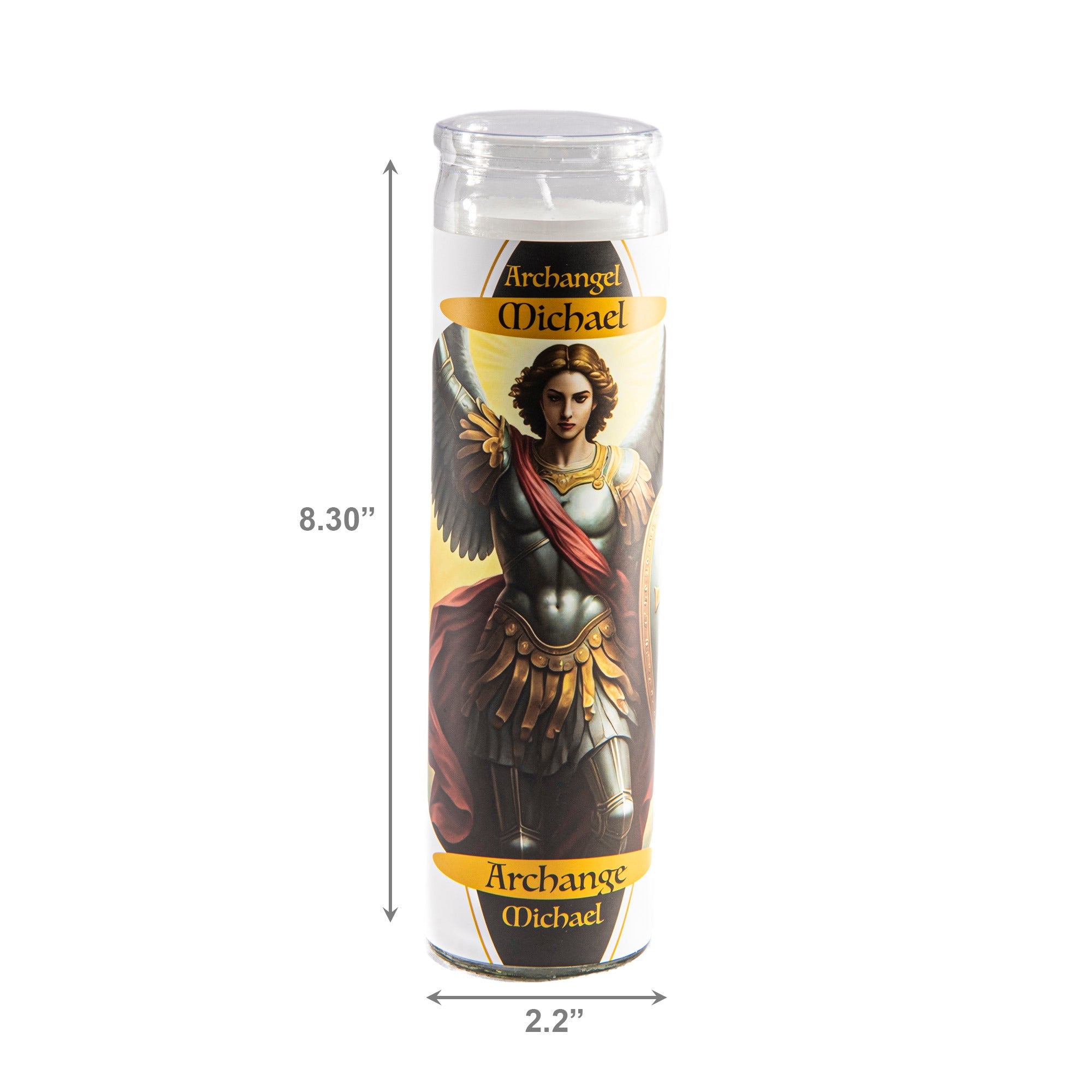 White Religious Candle Archangel Michael - Set of 6