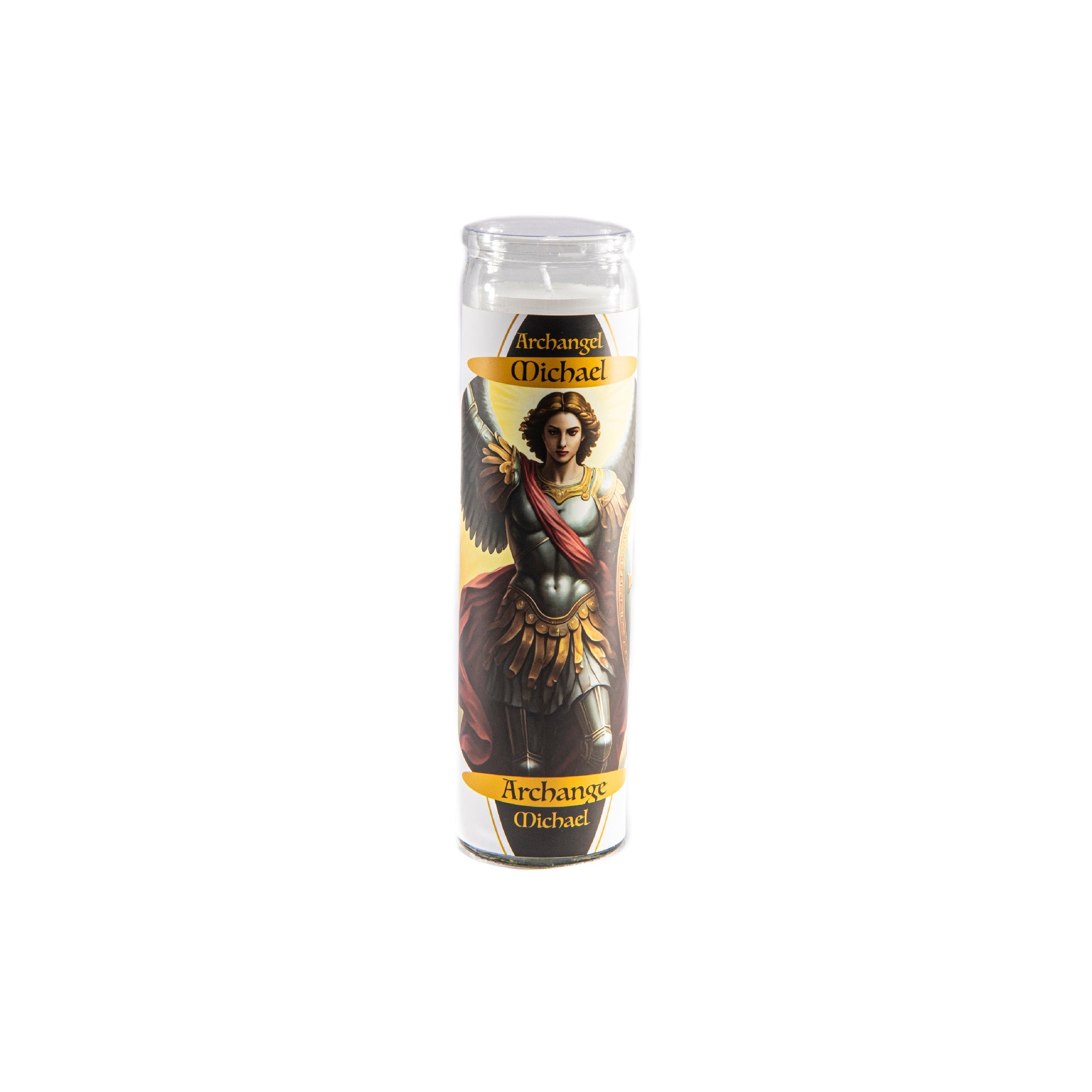 White Religious Candle Archangel Michael - Set of 6