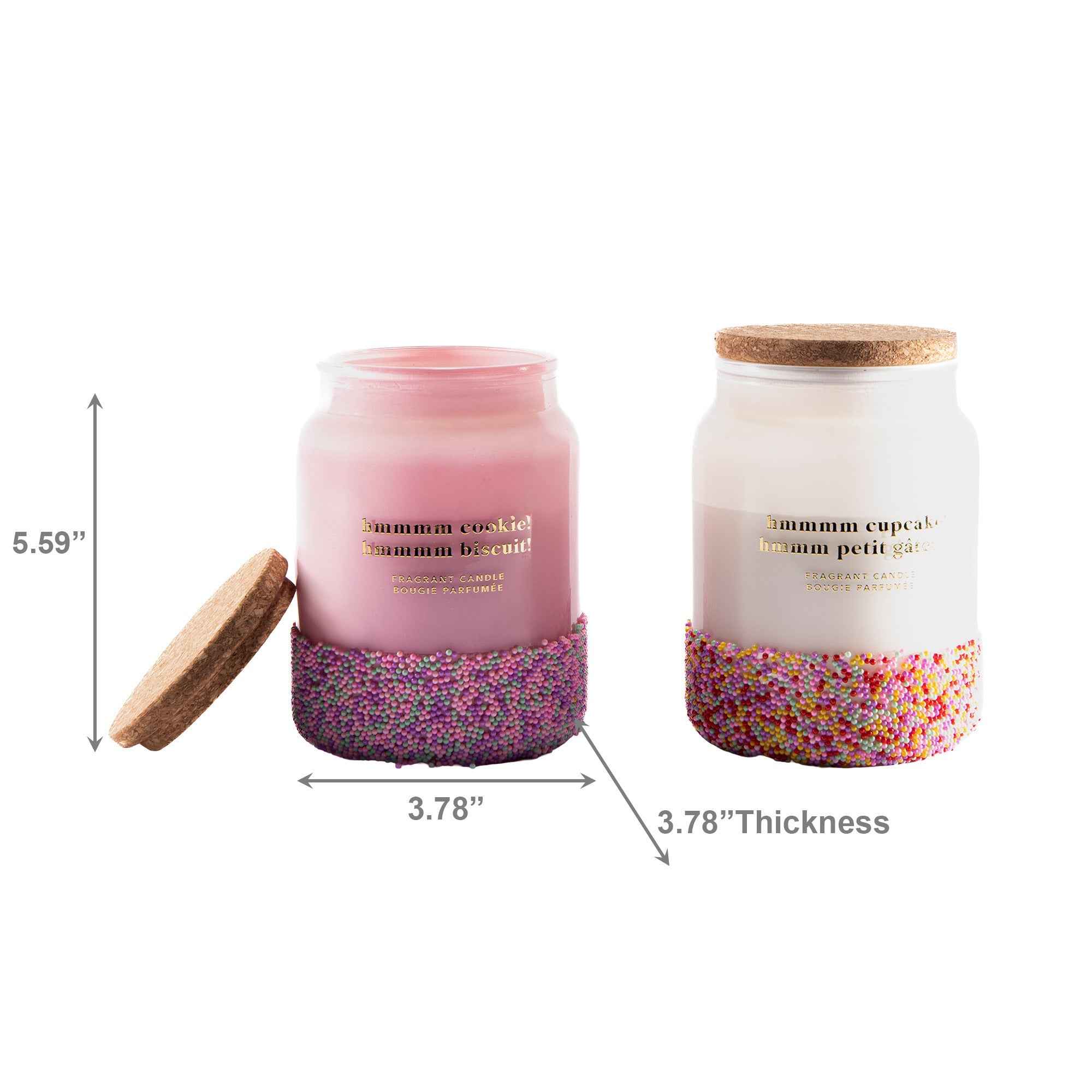 16 Ozs Glass Jar Scented Candle with Cork Lid – Assorted - Set of 2